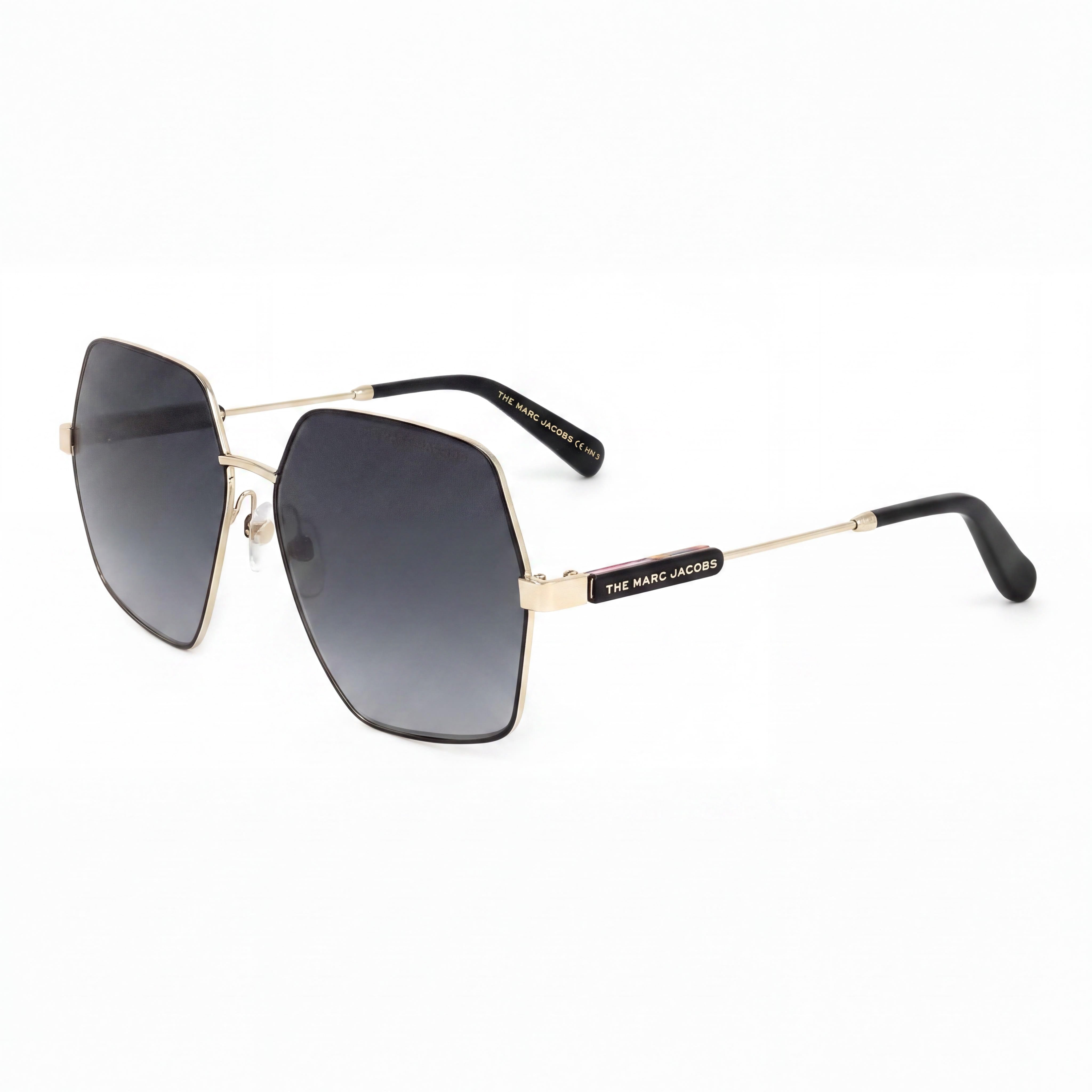 Gafas de sol Marc Jacobs casual para mujer, amarillas y grises, armazón de acero inoxidable, lente gris oscuro degradado de 59 mm con protección UV, Photo 1