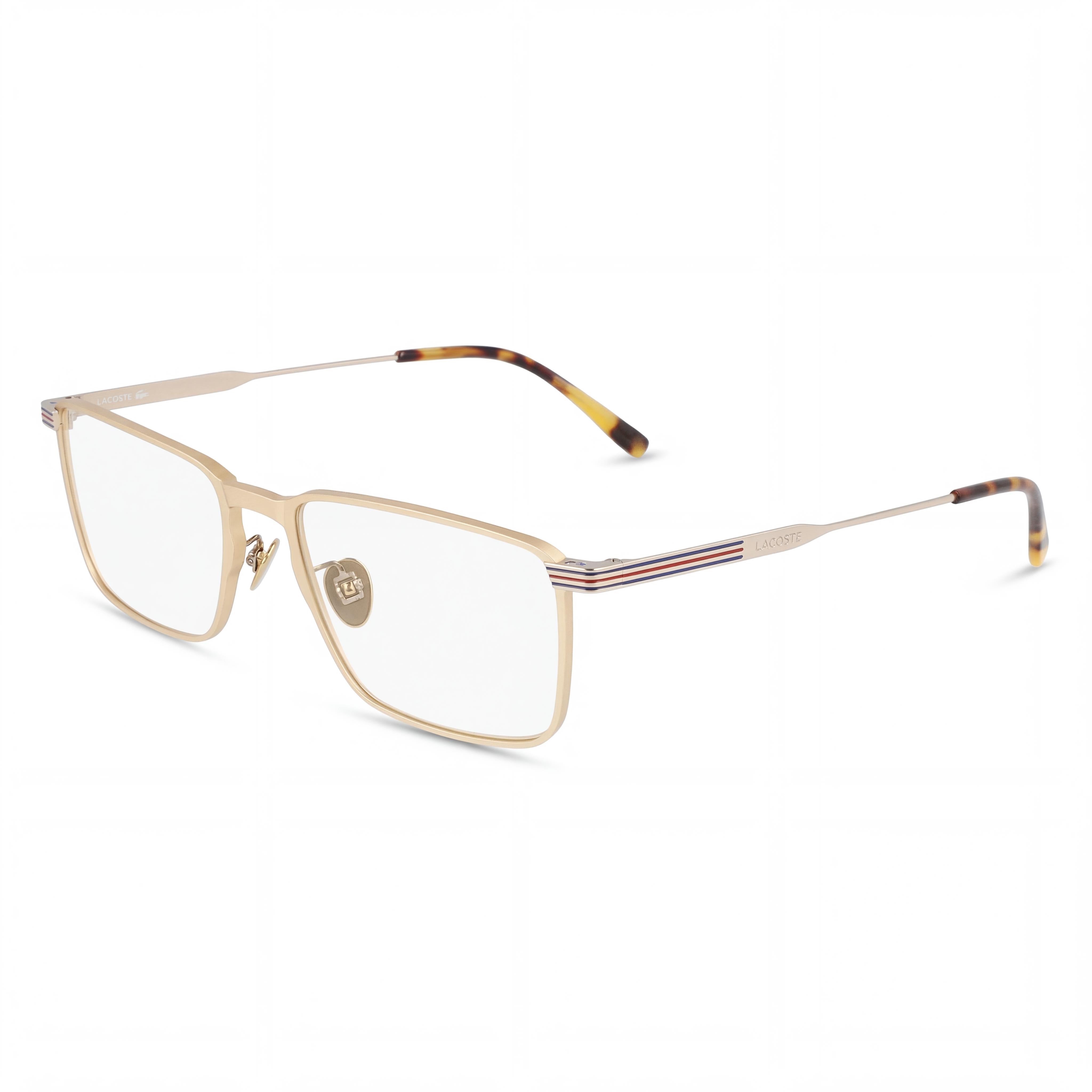 Gafas Oftálmicas Informales Lacoste para Hombre, Montura Oro Semimate, 54 mm Ancho de Lente, 18 mm Puente, 145 mm Longitud de Patilla, Photo 1