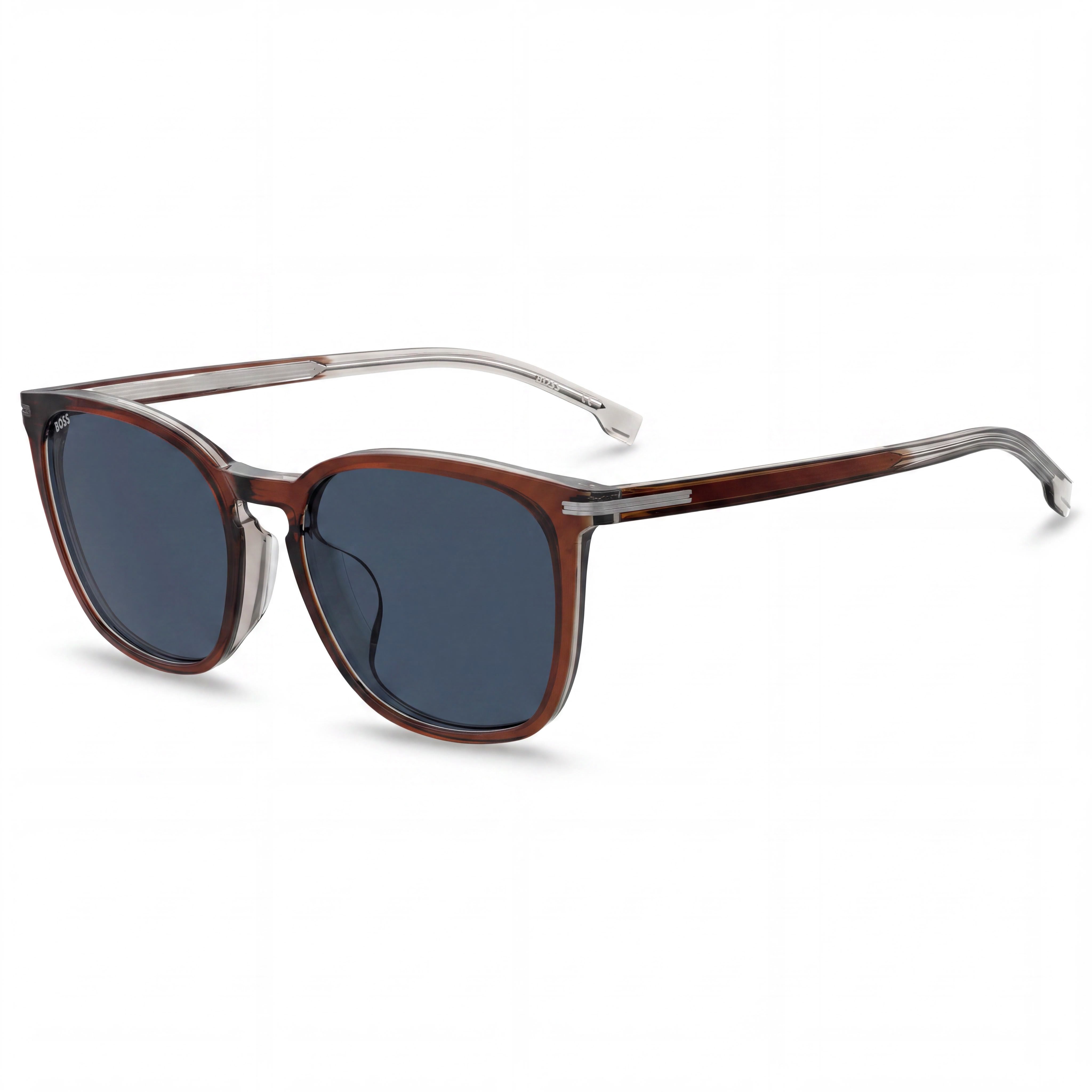 Hugo Boss Men’s Boss 1668/F/Sk Brown Acetate Blue Non-Polarized 100% UV Protection Sunglasses 56mm, Photo 1