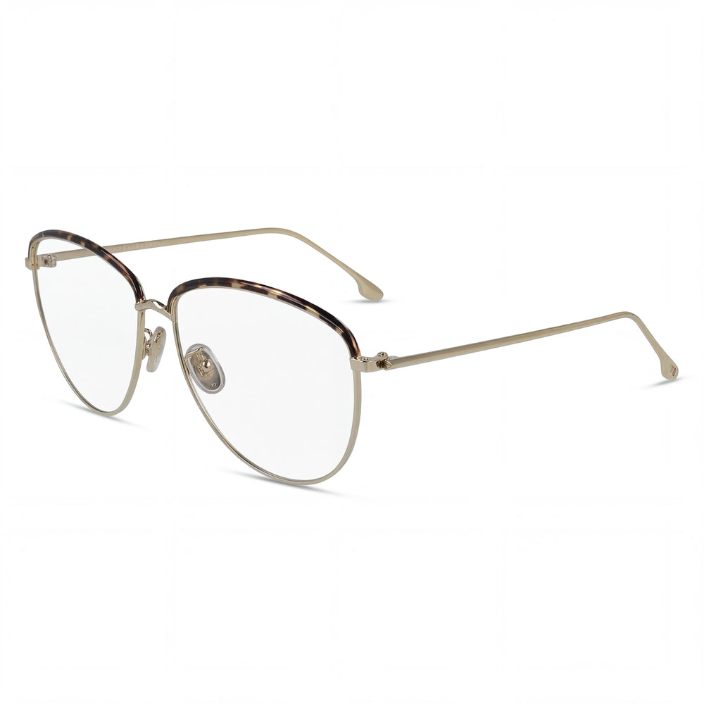 Victoria Beckham Vb2100 Men's Gold Tortoise Metal Frame Polycarbonate Eyewear, 58mm Lens Width