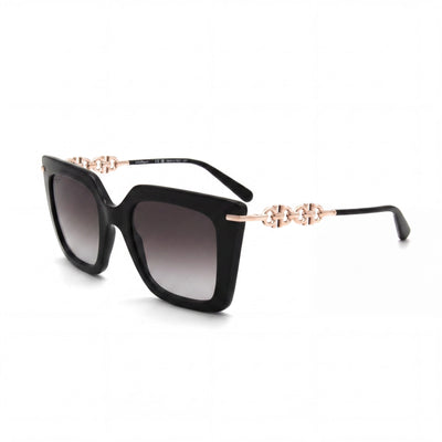 Salvatore Ferragamo SF1041S Modern Women's Black Alloy Steel Butterfly Grey Gradient Sunglasses 51mm