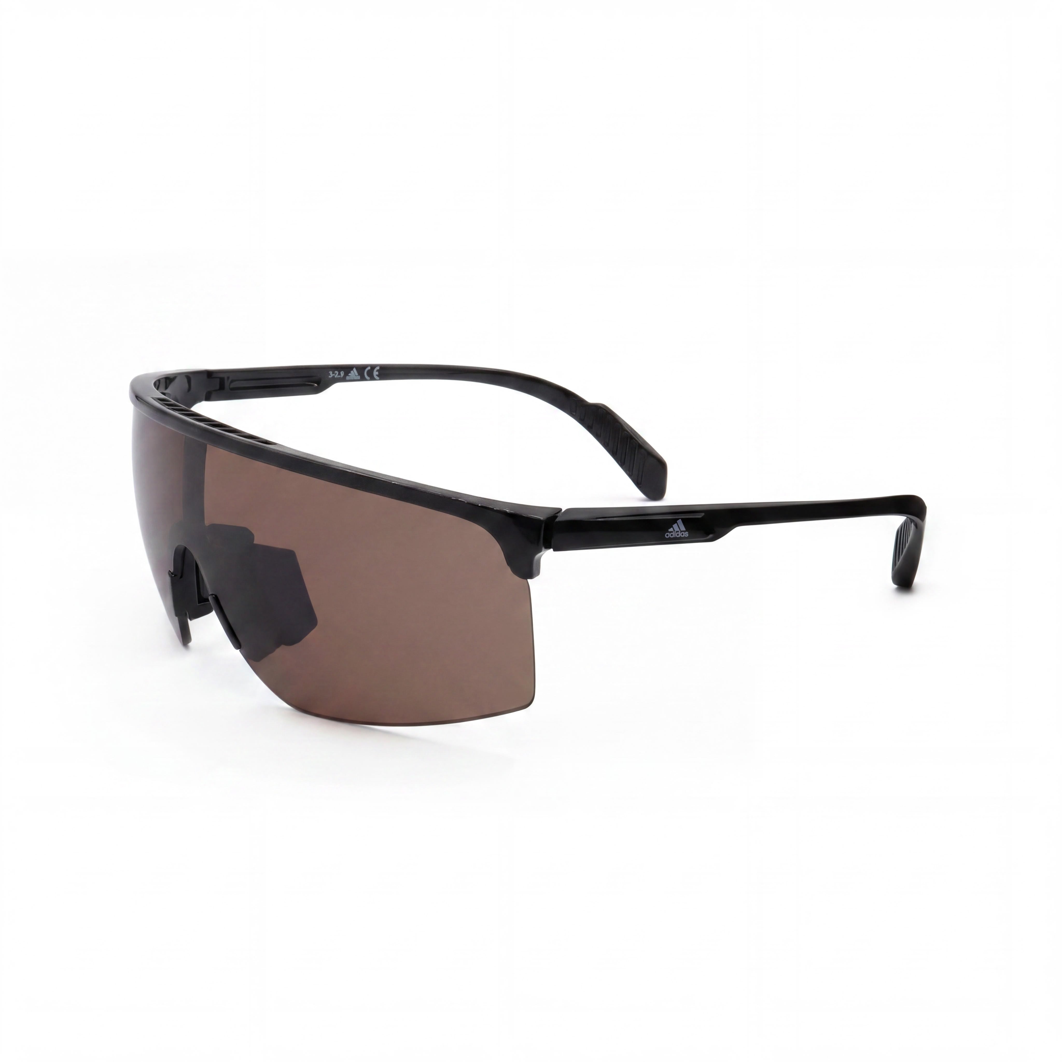 adidas Classic Men's Shiny Black TR90 Plastic Amber Non-Polarized 100% UV Protection Sunglasses 59mm, Photo 1