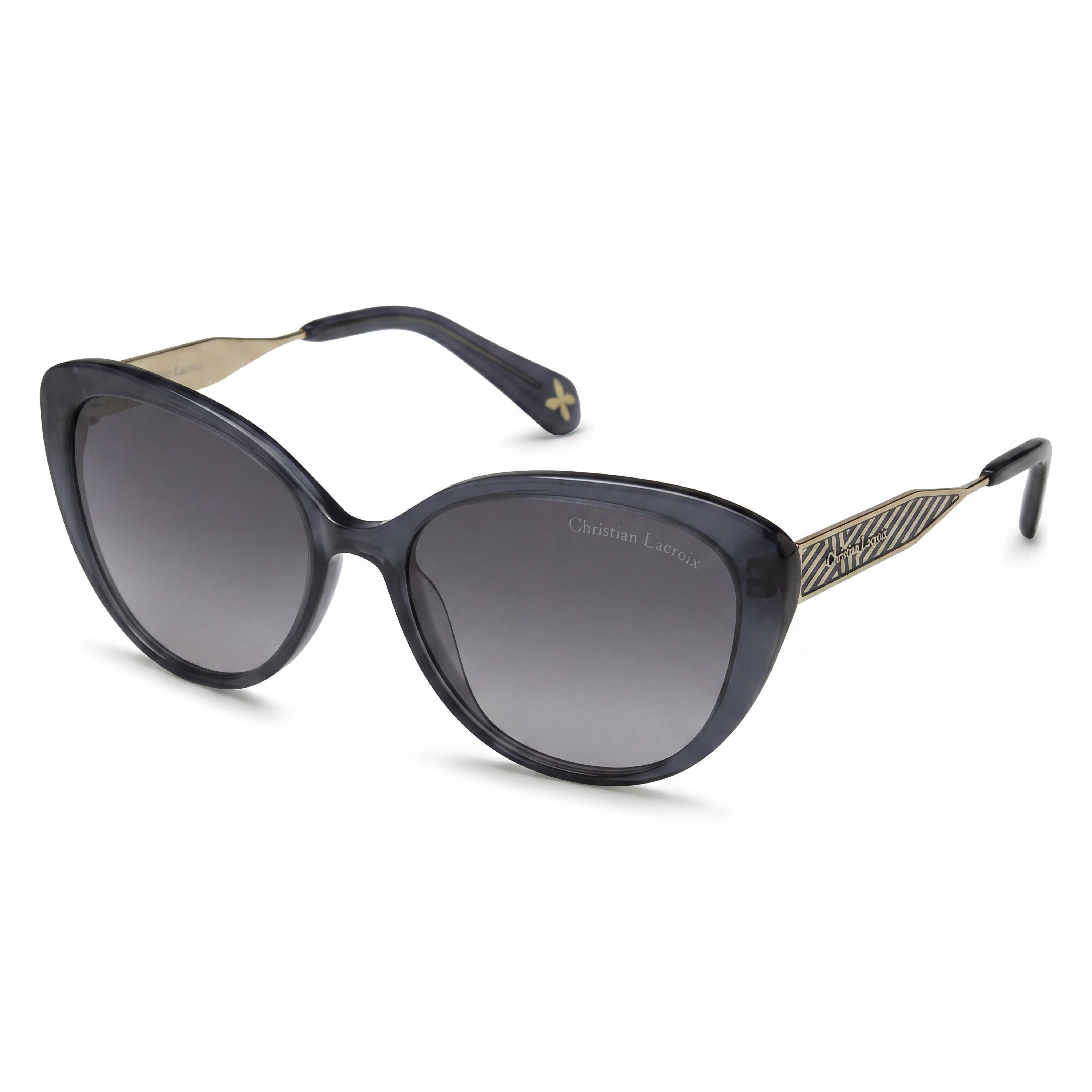 Christian Lacroix Glam Women's Crystal Grey Plastic Frame Gradient Non-Polarized UV Protection Sunglasses, Photo 1