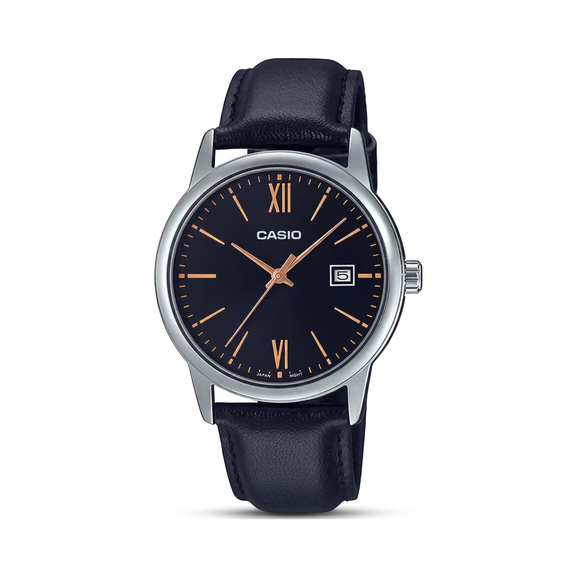 Casio Classic Unisex Black Silver Ion Plated Watch with Date Display, 50 Meters Water Resistance, Photo 1