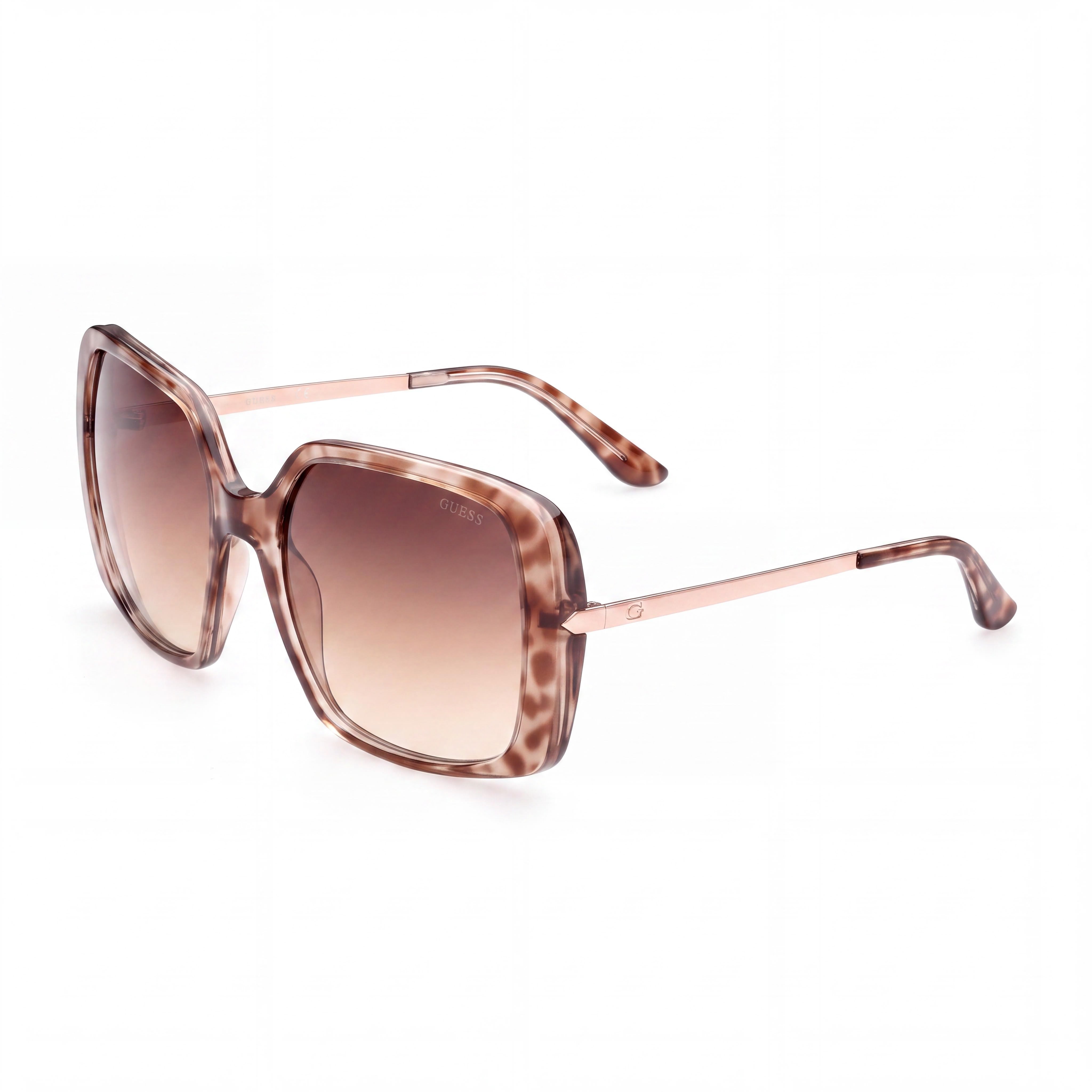 GUESS Women's GU778059F60 Square Beige Plastic Frame Gradient Brown UV Protected Sunglasses 60mm, Photo 1
