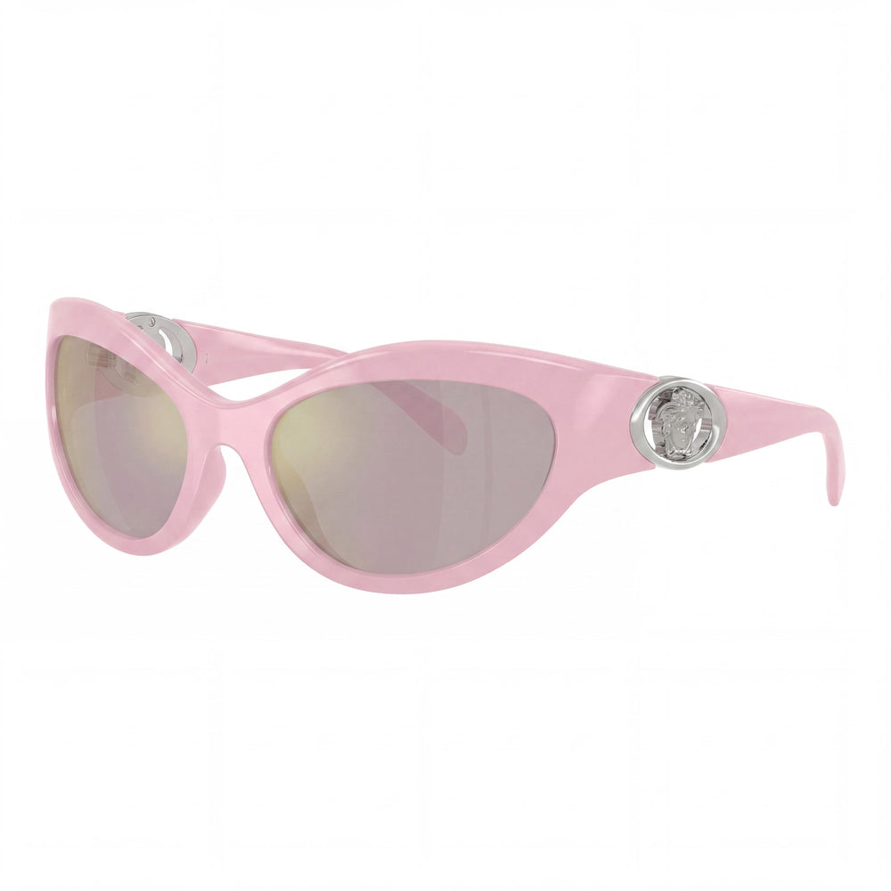 Gafas de sol polarizadas Versace Glam para mujer, de acetato rosa con espejo oro rosa, protección UV de 59 mm
