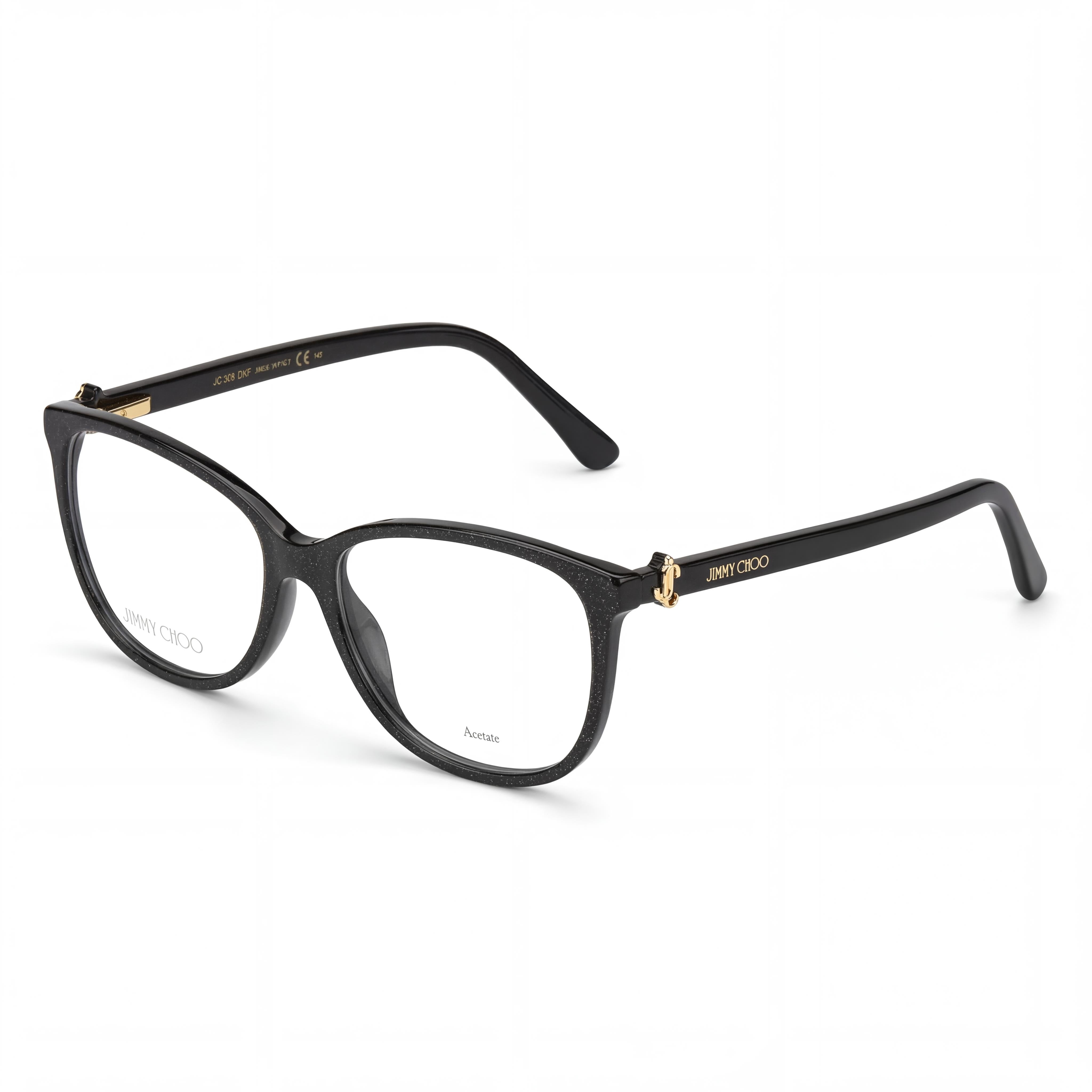 Gafas graduadas JIMMY CHOO JC308 para mujer con montura de acetato y lentes de plástico de demostración, lente de 54 mm, puente de 15 mm, Photo 1
