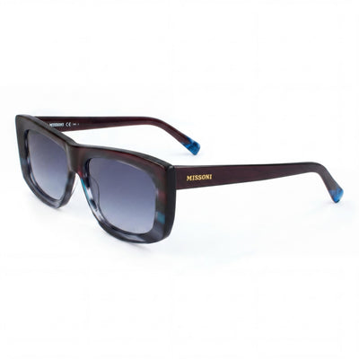 Missoni Modern Mis 0111/s Women's Acetate Blue Violet Horn Frame with Blue Pool Horn Lenses UV Protected Sunglasses 56mm