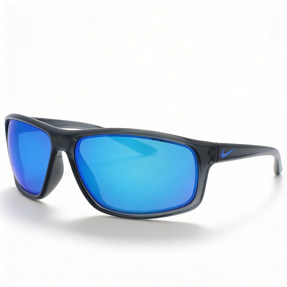 Nike Adrenaline Unisex Acetate Frame 100% UV Protection Non-Polarized Sunglasses Dark Grey Grey Blue Mirror 66mm