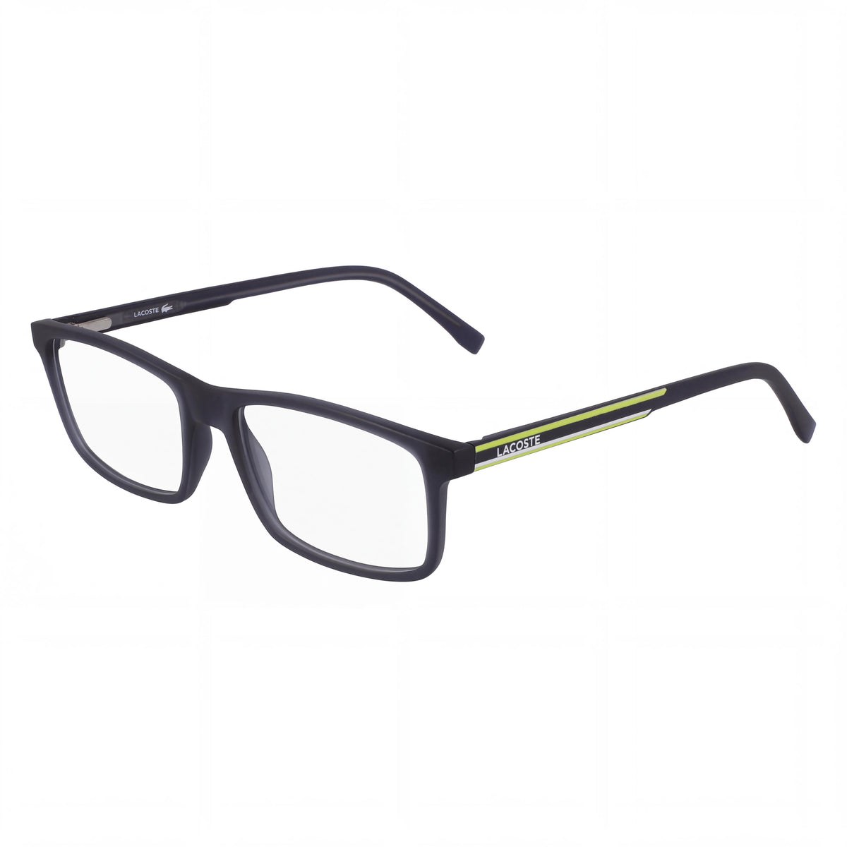 Lacoste Casual Unisex Ophthalmic Eyeglasses with Transparent Plastic Lenses, Matte Dark Grey Frame 54mm, Photo 1
