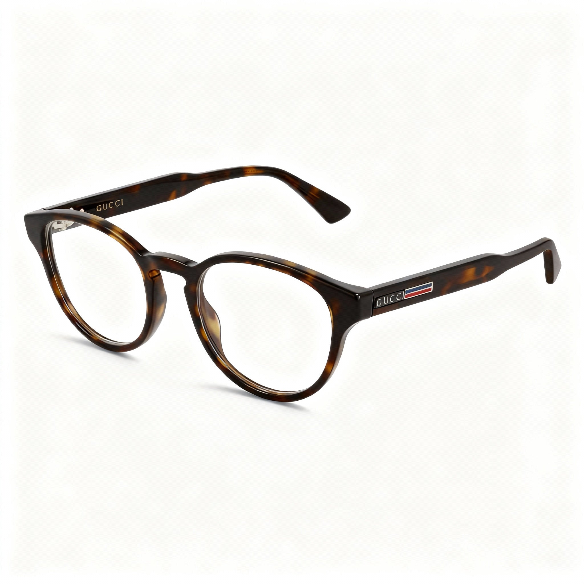 Gucci GG0827O Unisex Havana Plastic Frame Optical Eyeglasses with Composite Demo Lens 48-20-145