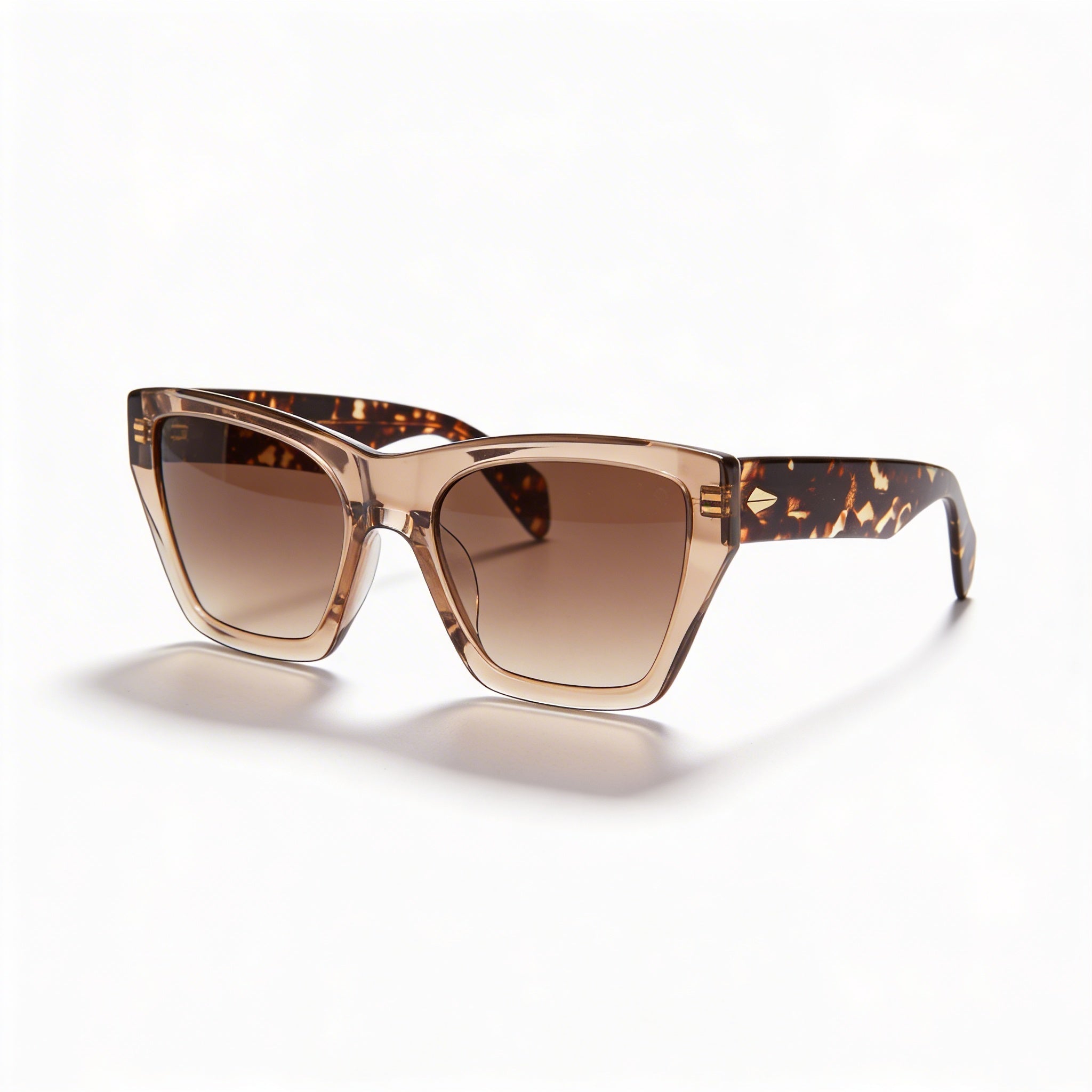 Rag & Bone Casual Women's Beige Havana Injected Cat-Eye Sunglasses 54-20-140 UV Protection, Photo 1