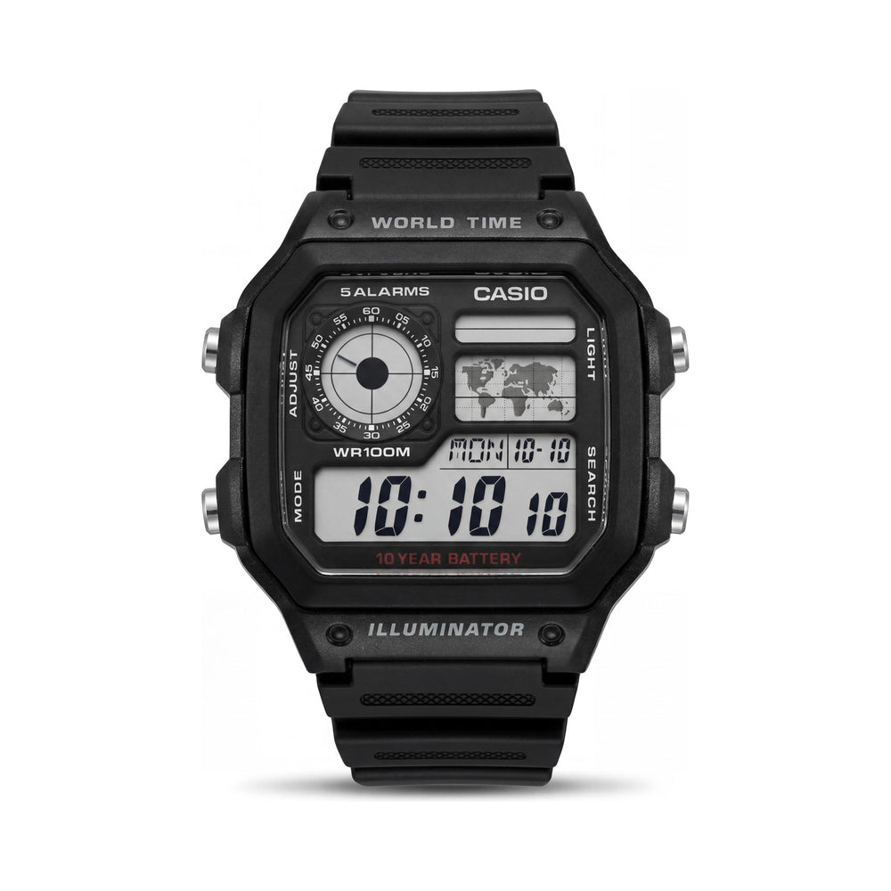 Casio AE-1200WH Reloj negro para hombre, 39.5 mm