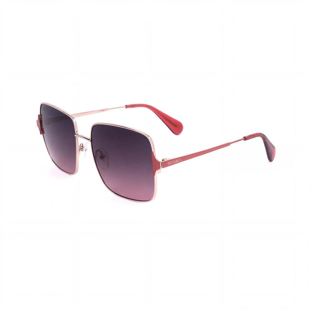 Gafas de sol casuales Max &amp; Co. para mujer con montura metálica, color oro rosa brillante, degradado y ahumado, talla 56-17-140