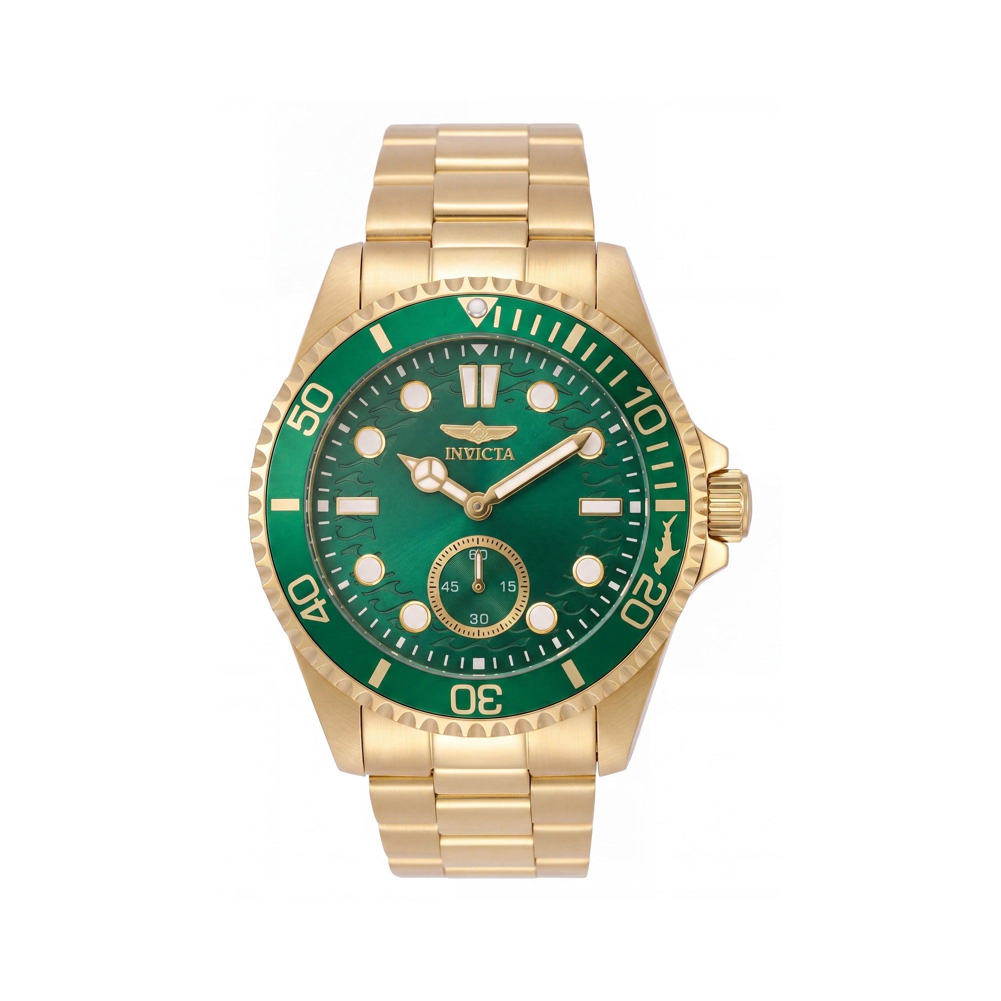 Reloj de cuarzo Invicta Pro Diver 49430 para hombre, de acero inoxidable tono dorado, esfera verde, 43 mm, resistencia al agua 10 ATM, Photo 1