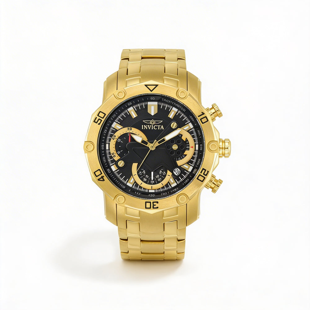 Invicta Men's Pro Diver SCUBA 22767 Gold Stainless Steel Quartz Chronograph Diver Watch, 50mm Case