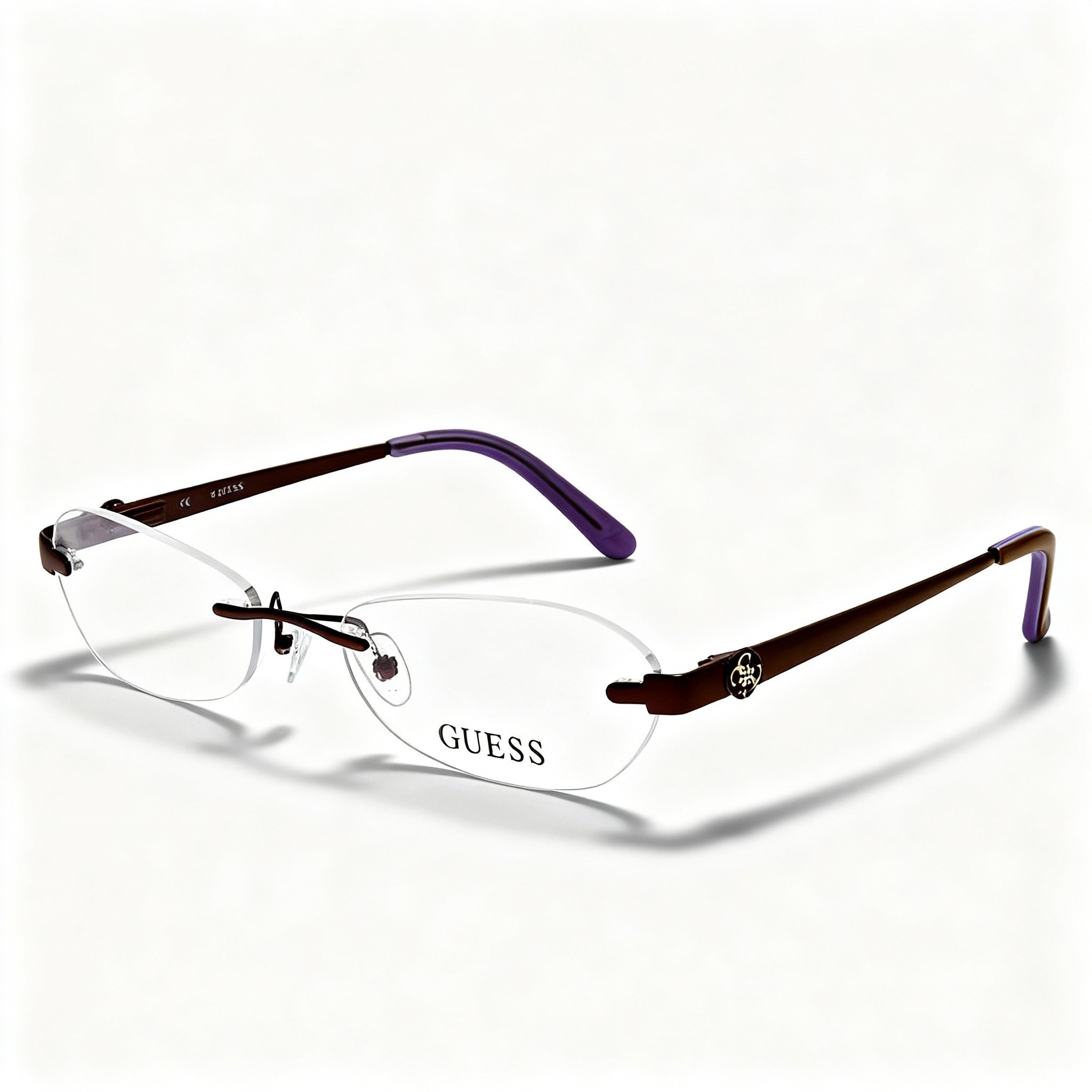 GUESS GU2338-PUR-53 Unisex Full Rim Metal Square Rectangle Purple Optical Frame, Lens 53mm, Bridge 17mm, Temple 135mm