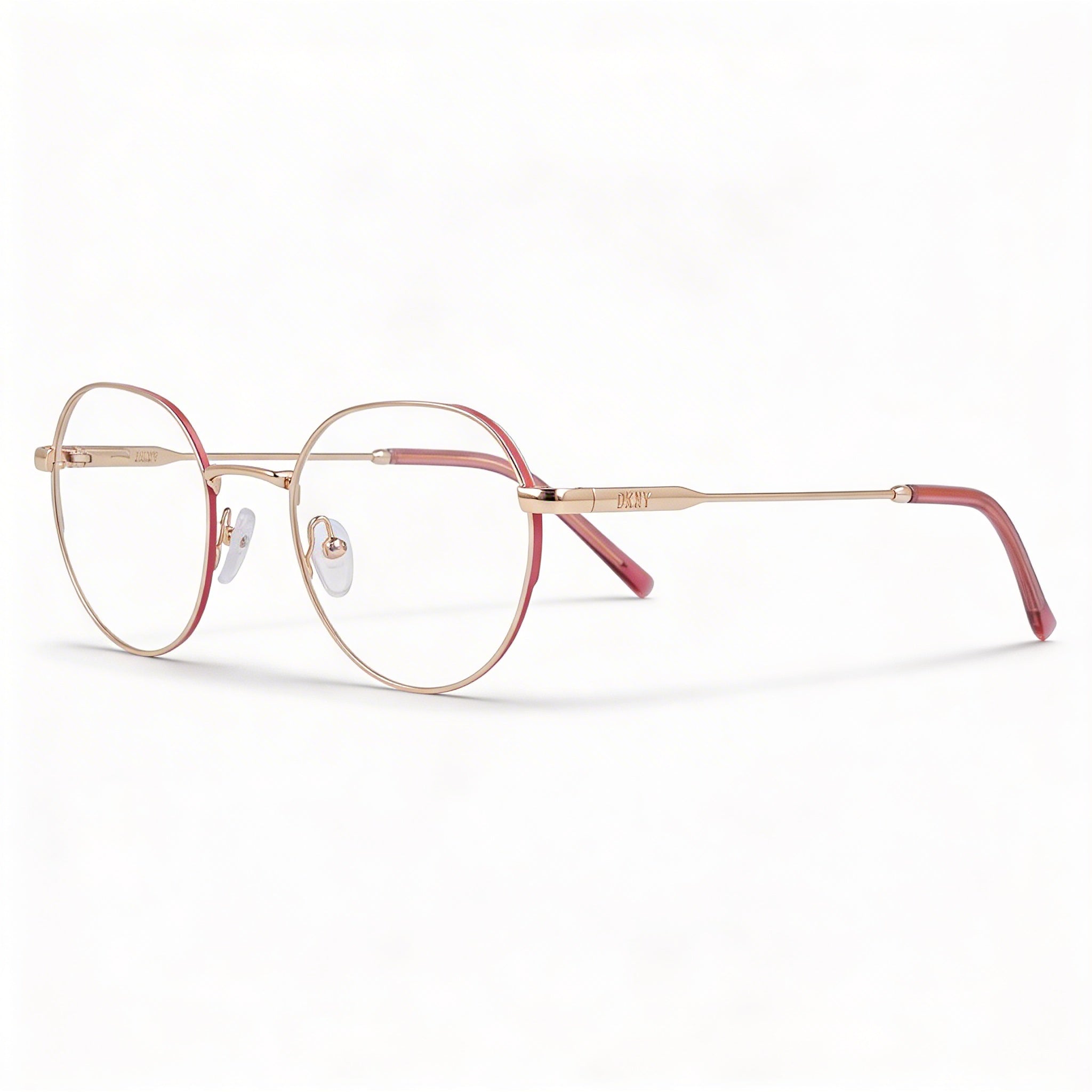 DKNY Dk1032 Women's Metallo Frame Eyewear with Gold Frame and Gold Polycarbonate Lenses, 48mm Lens Width, Photo 1