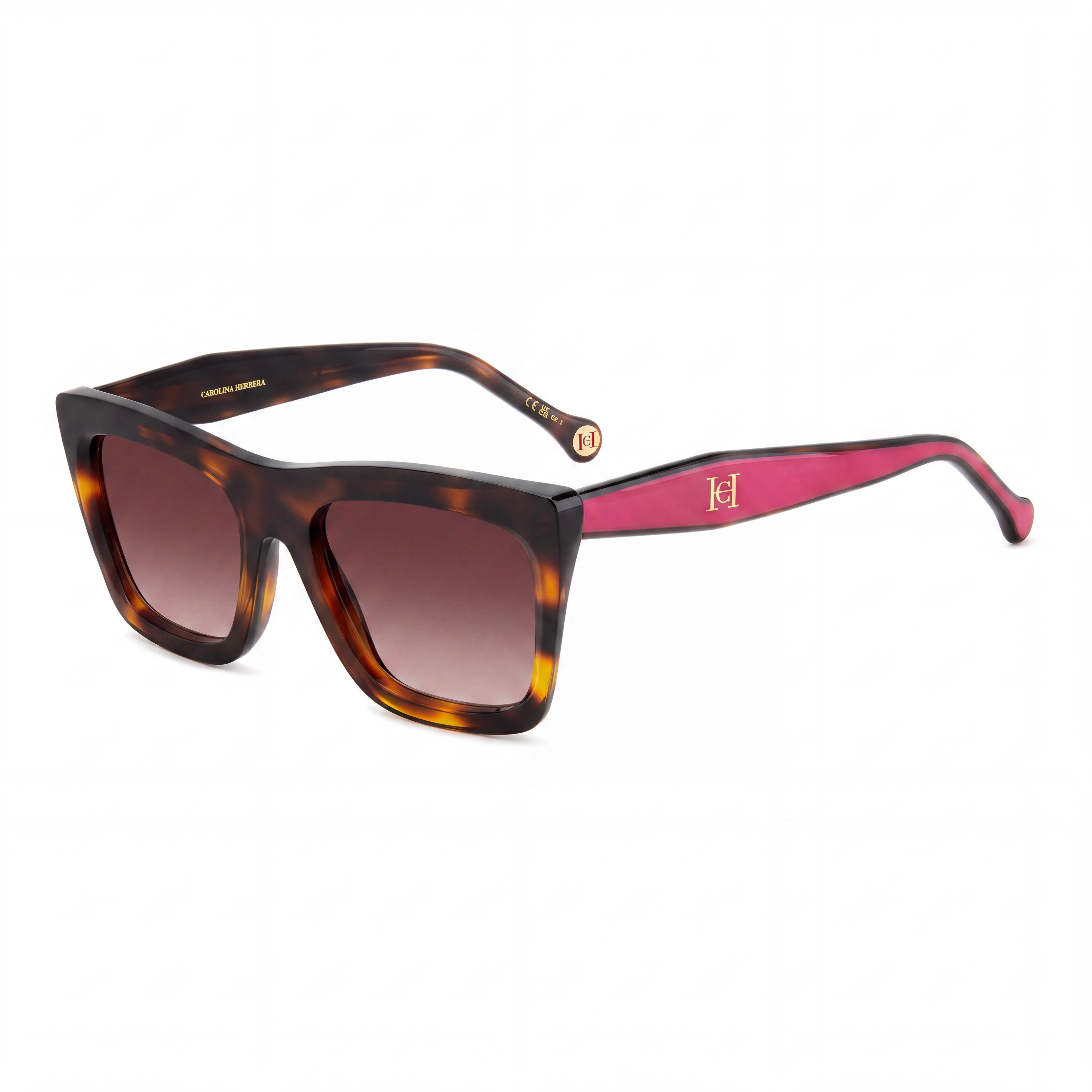 Gafas de sol no polarizadas para mujer Carolina Herrera con montura de acetato en Habana Rosado, 53mm, Photo 1