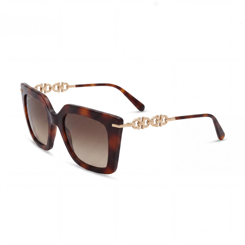 Salvatore Ferragamo Women's SF1041S001 Alloy Steel UV Protection Non-Polarized 51mm Eyewear, Classic Havana