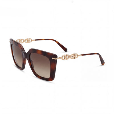 Salvatore Ferragamo Gafas de Sol Clásicas para Mujer de Aleación de Acero, Protección UV, No Polarizadas, 51mm, Havana Clásico