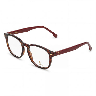 Carrera Casual Style Unisex Eyewear with Plastic Havana Red Frame and Clear Polykarbonat Lenses, 49mm