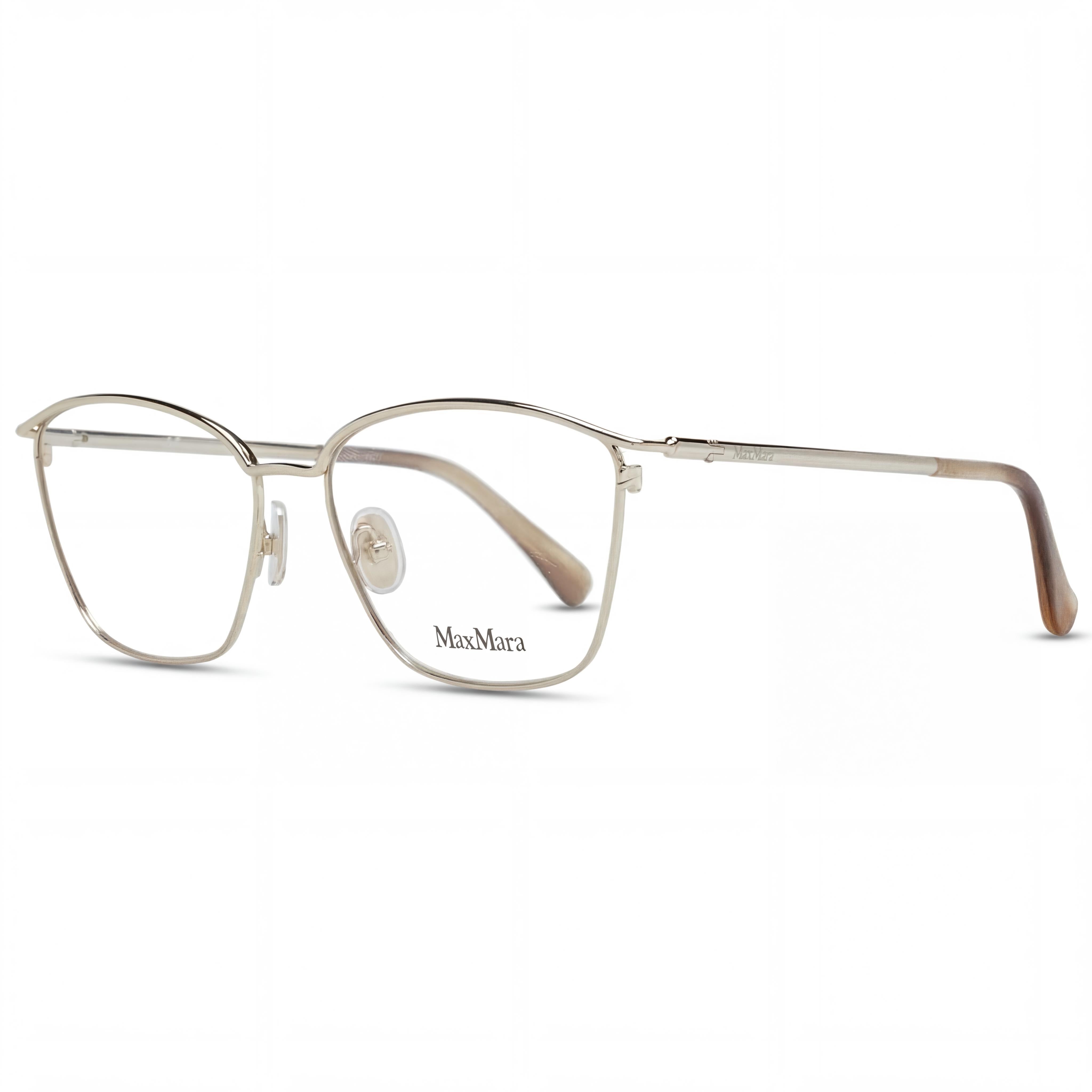 Gafas de mujer informales MaxMara con montura metálica dorado pálido y lentes transparentes 54-15-135, Photo 1