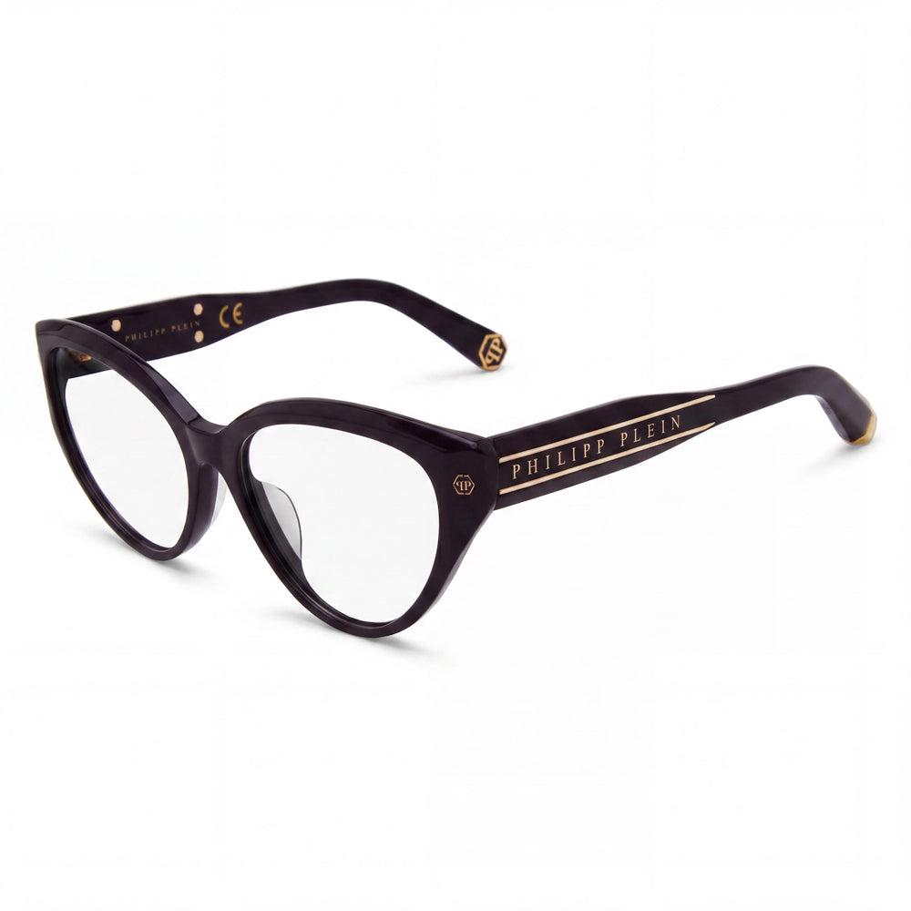 Gafas clásicas Philipp Plein para mujer con montura de acetato violeta brillante, talla 54-16-135