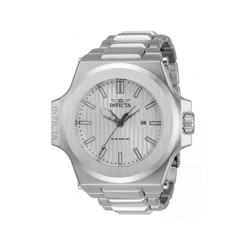 Invicta Akula 34729 Men's Silver Stainless Steel 58mm Quartz Movement Watch, 20 ATM, Glow In The Dark