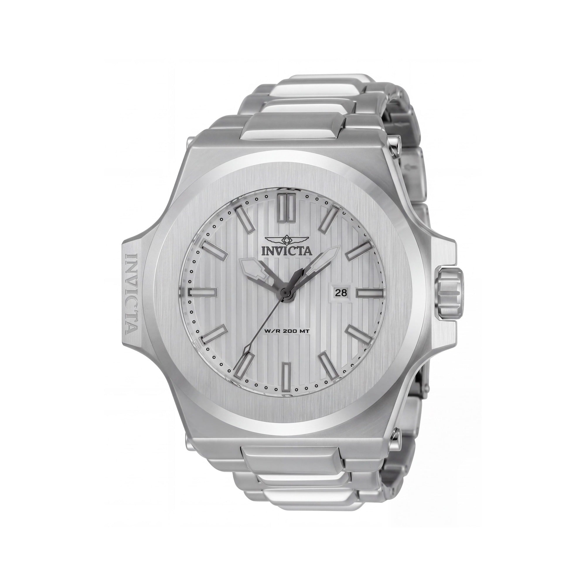 Invicta Akula 34729 Reloj de cuarzo para hombre de acero inoxidable plateado de 58 mm, 20 ATM, brilla en la oscuridad, Photo 1
