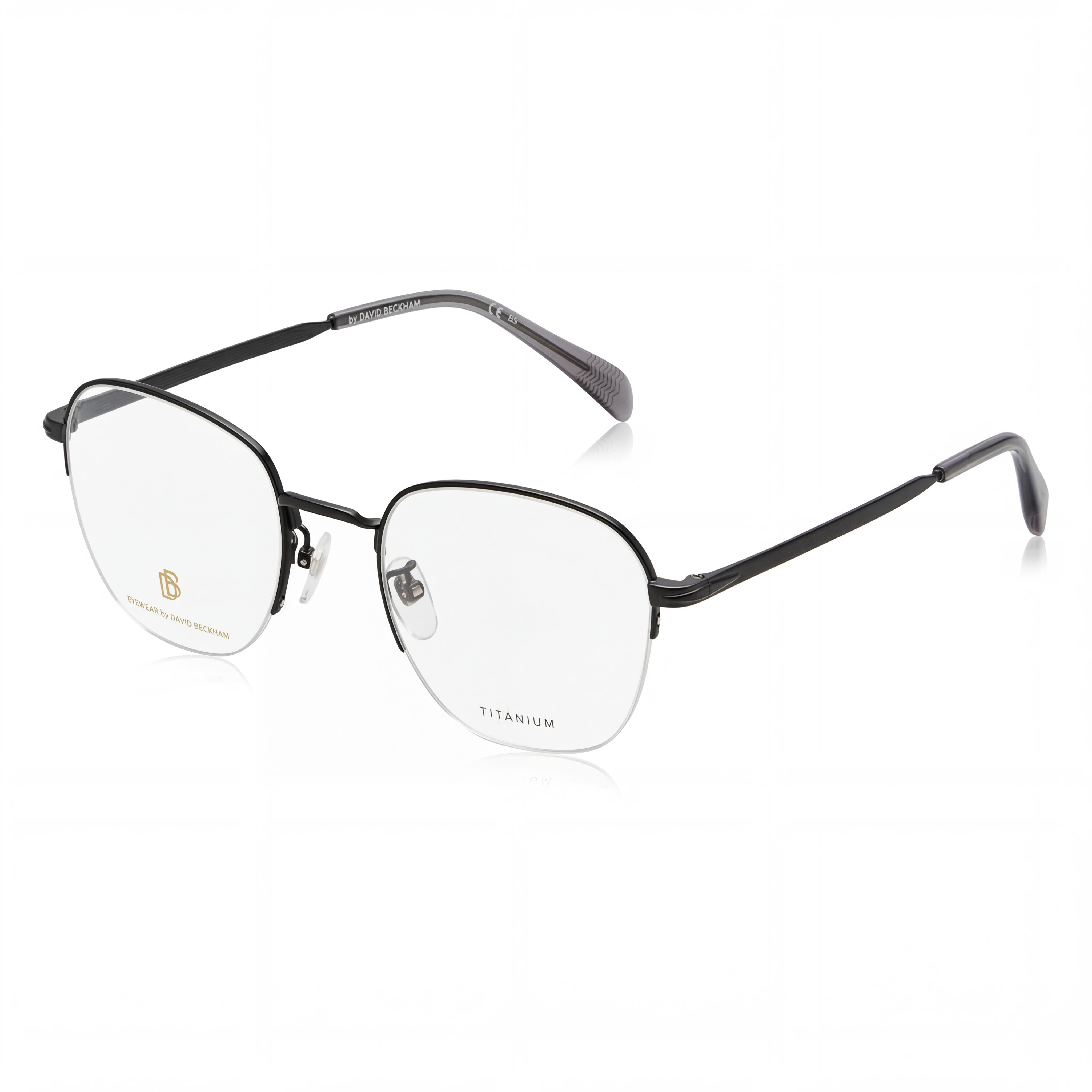 Gafas de sol David Beckham DB 1109/G para hombre, ligeras, con montura de titanio y acabado en negro rutenio oscuro, 52 mm, Photo 1