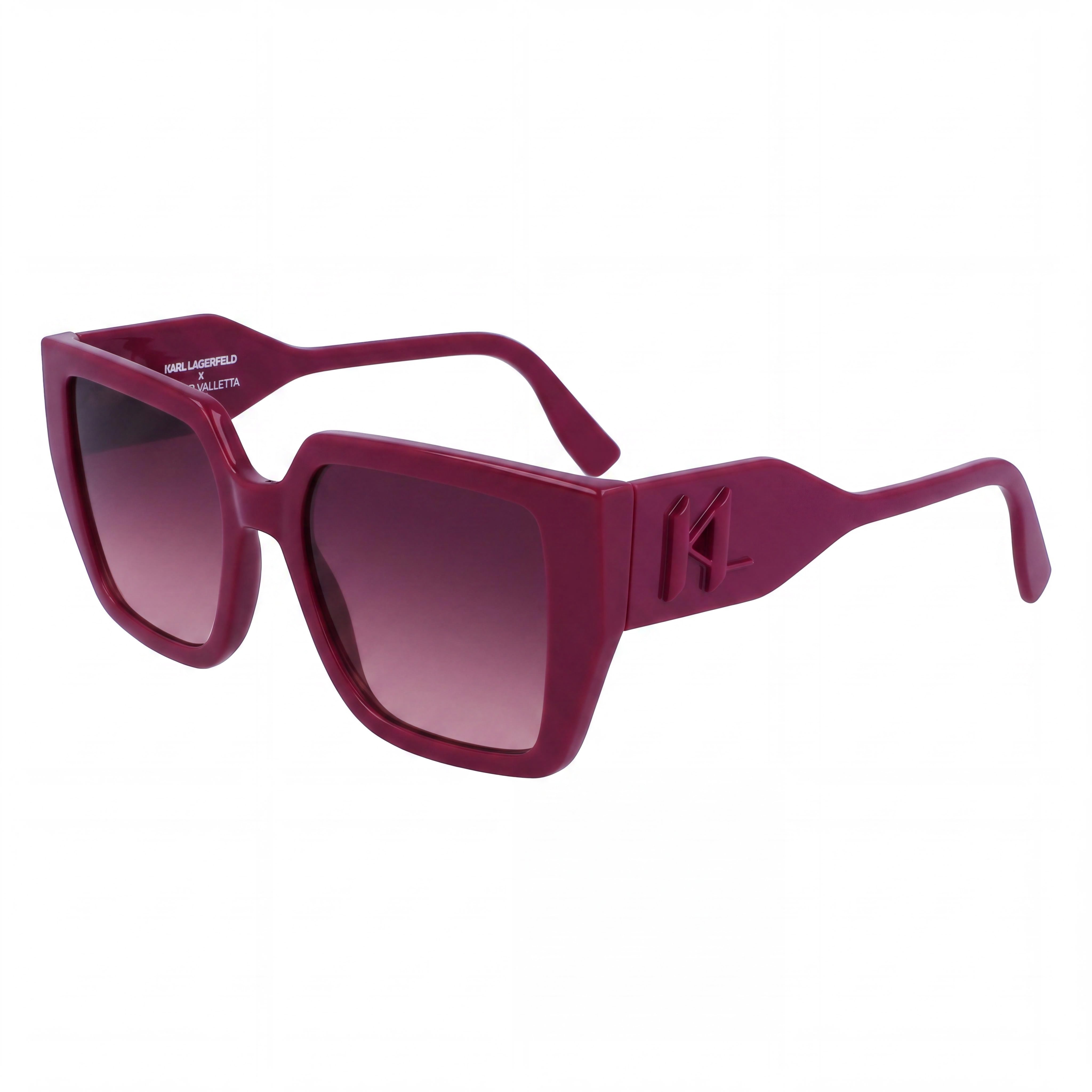 Gafas de sol KARL LAGERFELD KL6098S Unisex, montura INYECTADA de 52 mm, gris metalizado con lentes degradadas violeta rosa 100% protección UV, Photo 1