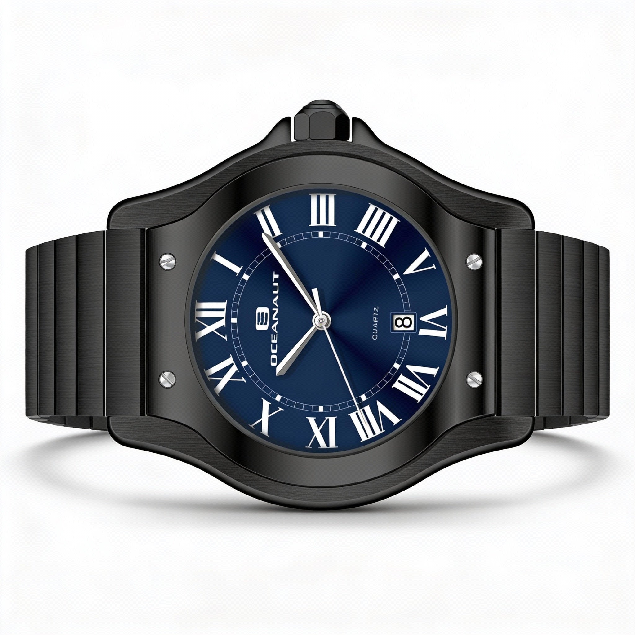 Reloj Oceanaut para hombre con movimiento de cuarzo, esfera azul, acero inoxidable, resistente al agua y a los arañazos., Photo 1