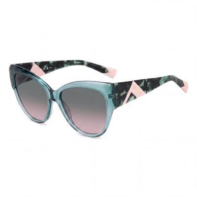 Gafas M Missoni Casual para Mujer, Armazón de Acetato Verde, Micas Verdes y Rosas No Polarizadas, 57mm