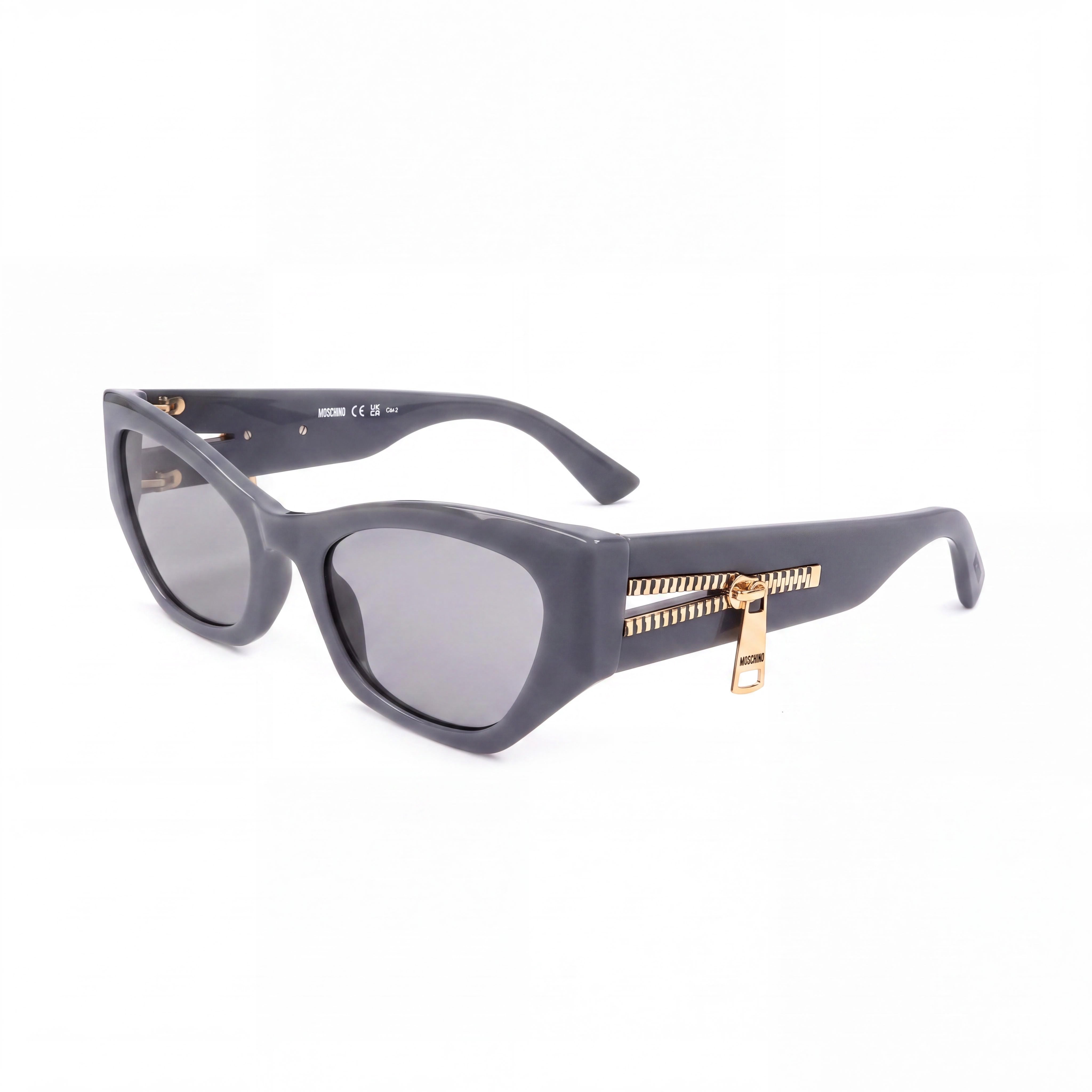 Moschino Casual Women's Non-Polarized Polyamide Inj-Gril. Sunglasses Azure Frame Grey Lens 55-21-140, Photo 1