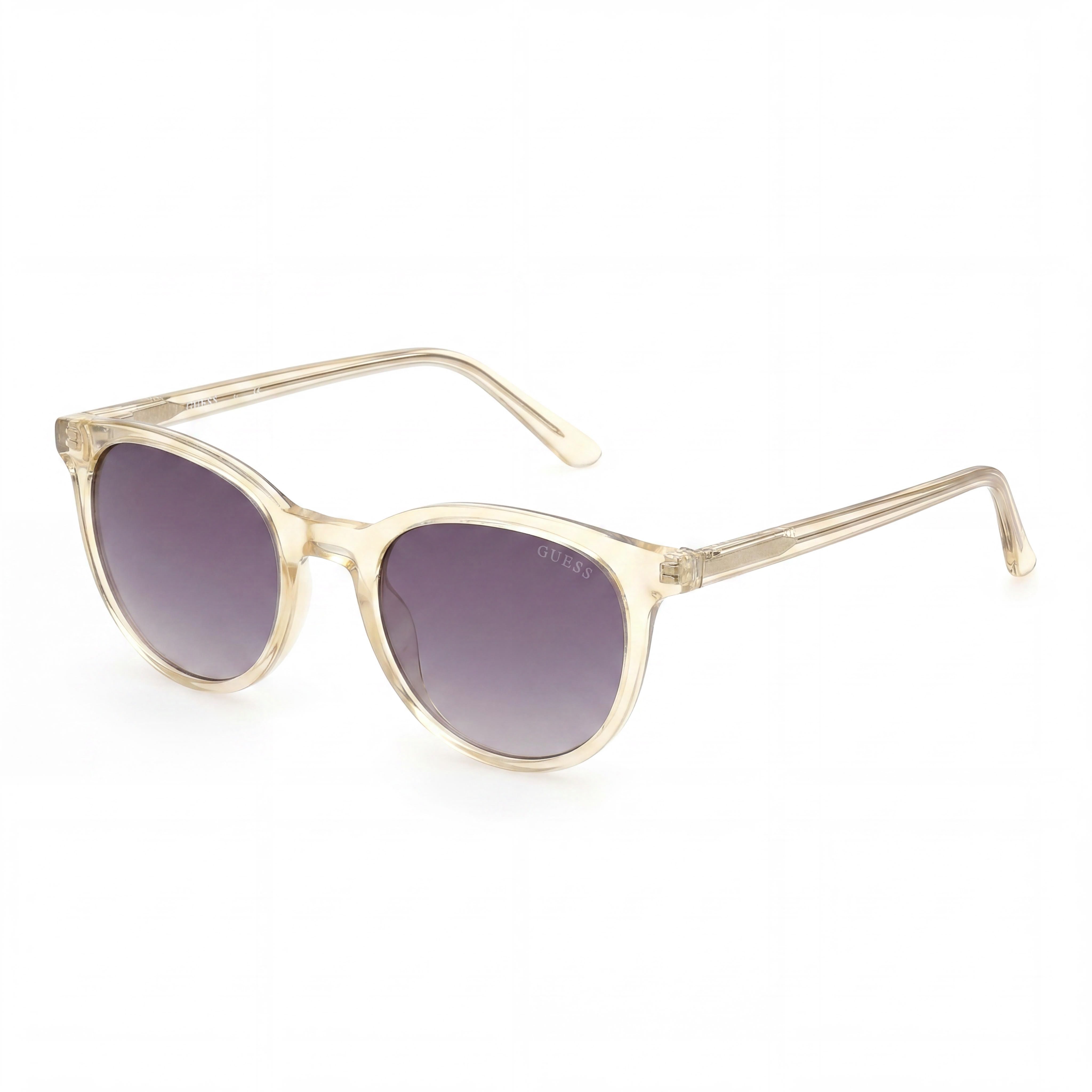 Guess Modern Women's Shiny Light Yellow Plastic Frame Grey Polycarbonate UV Protection Sunglasses 51mm, Photo 1