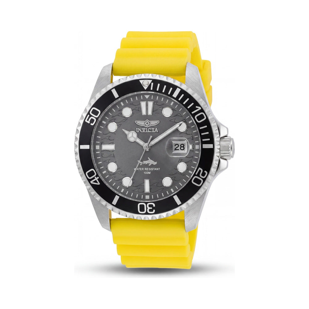 Reloj Invicta Pro Diver Classic para hombre, de acero inoxidable plateado, esfera negra, 43 mm, números arábigos, resistente al agua