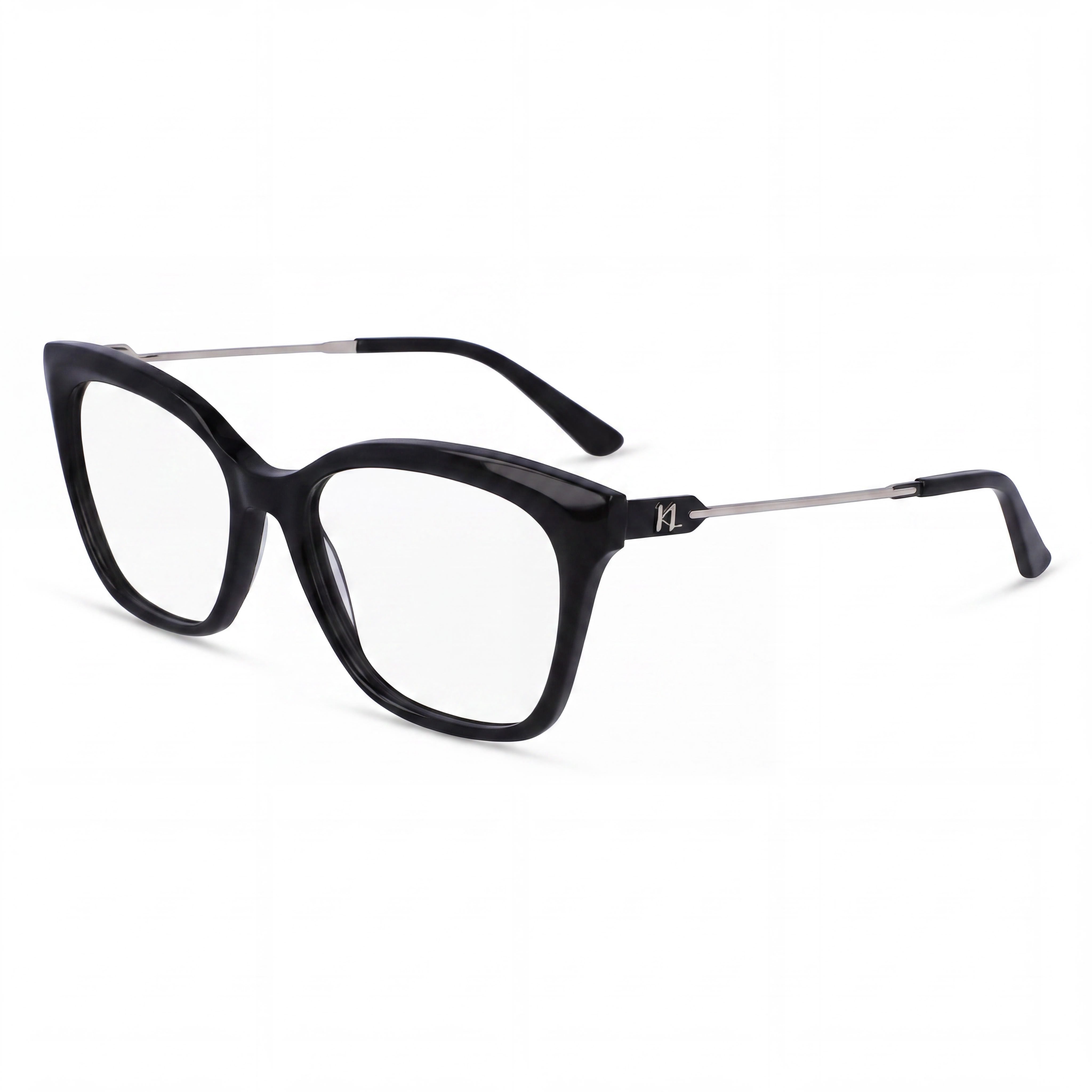 Gafas casuales de mujer KARL LAGERFELD con montura de acetato negro y lentes de plástico transparente 54-17-140, Photo 1