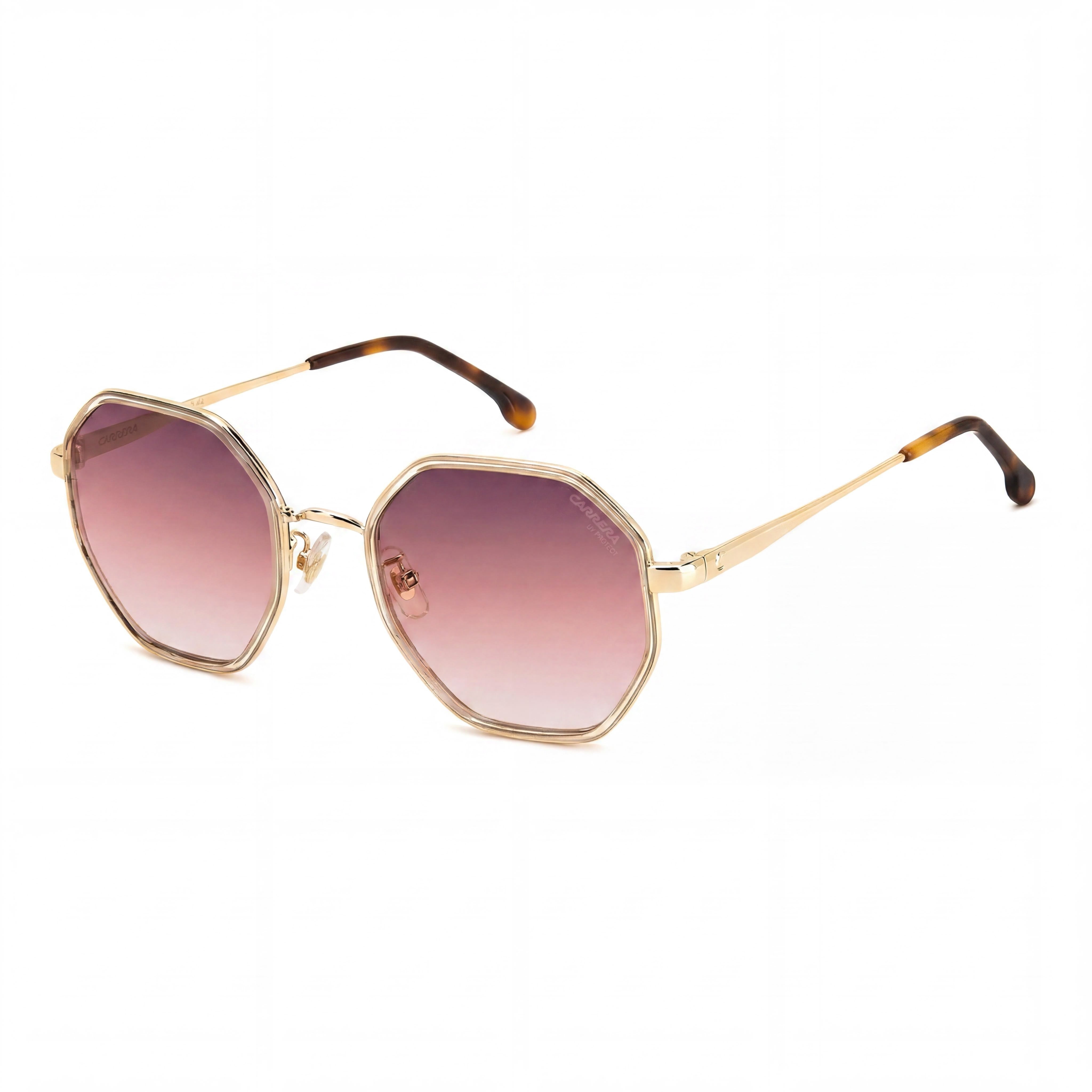 Gafas de sol de metal Carrera Modern para mujer, gris oscuro, montura rosa sombreada marrón y burdeos, UV 400 no polarizadas rosa sombreado burdeos, 53 mm, Photo 1
