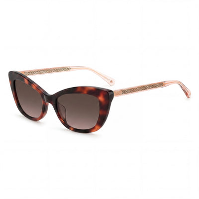 Kate Spade New York Merida/g/s - Gafas de sol para mujer, estilo ojo de gato, color Havana, de plástico, marrón degradado, no polarizadas, 54 mm