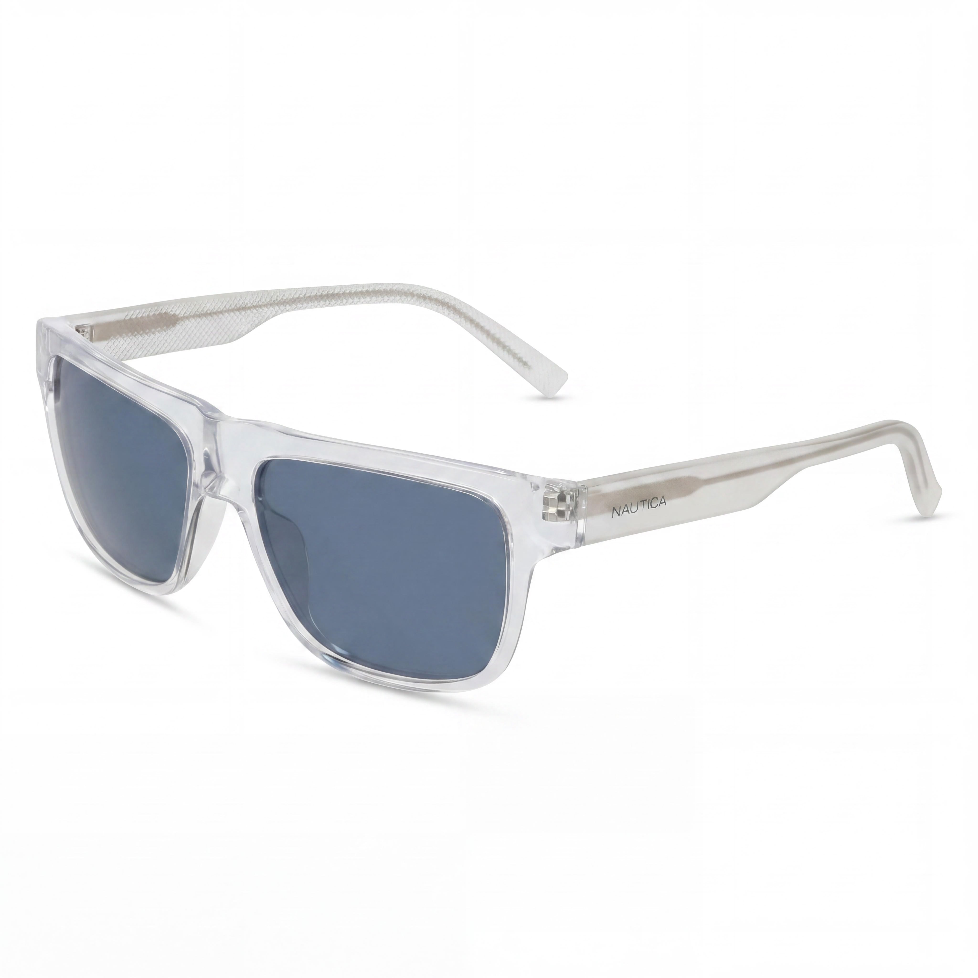 Nautica Classic Unisex Eyeglasses, Acetate Frame, Crystal Clear, Transparent Polycarbonate UV 400 Lenses, 56mm, Photo 1