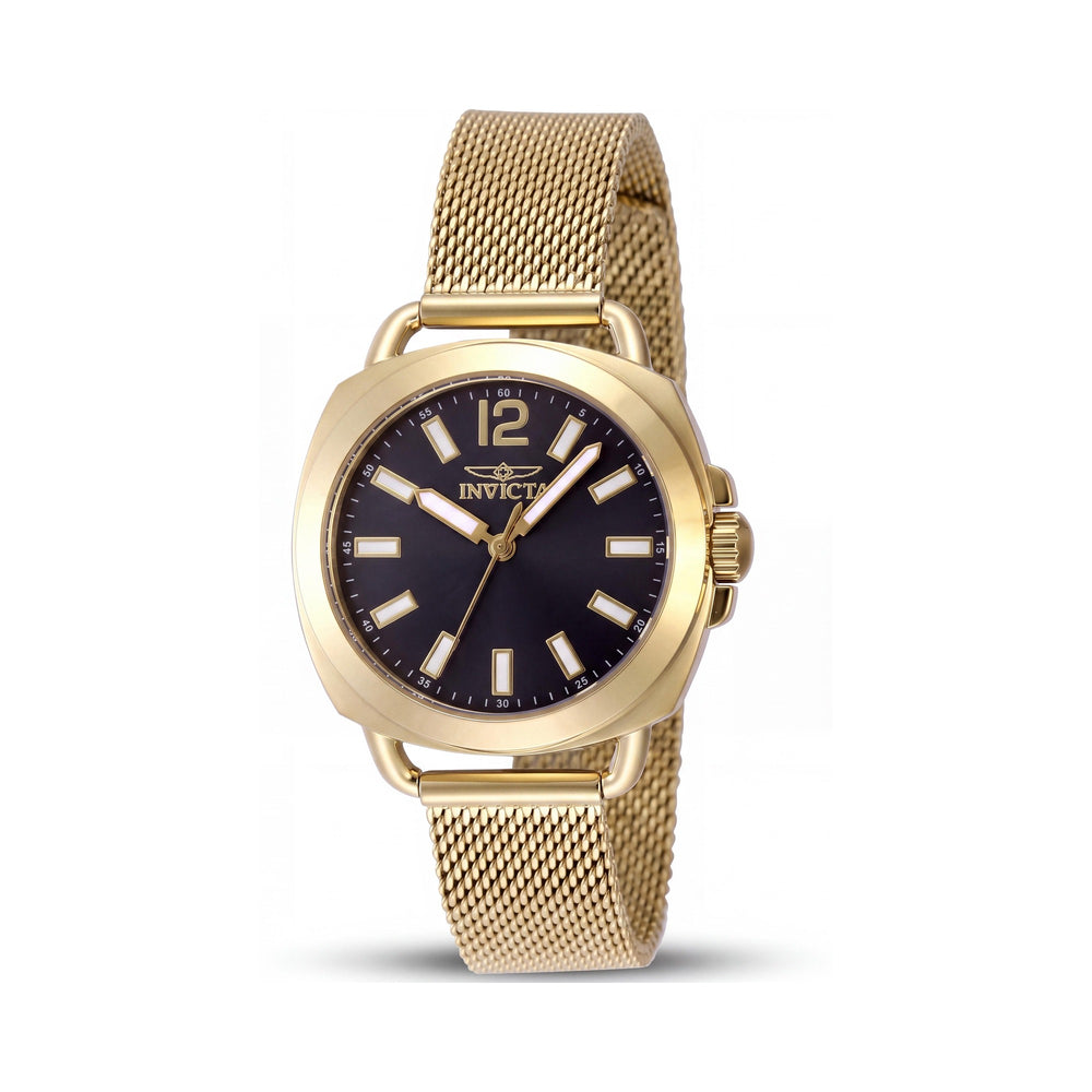 Invicta Wildflower 48916 Reloj de Pulsera de Cuarzo para Mujer, Acero Inoxidable Tono Dorado, Esfera Gris, 32mm
