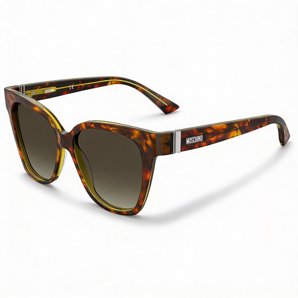 Gafas de sol Moschino MOS 066/S para mujer, rectangulares, color marrón degradado, con protección UV, 55 mm