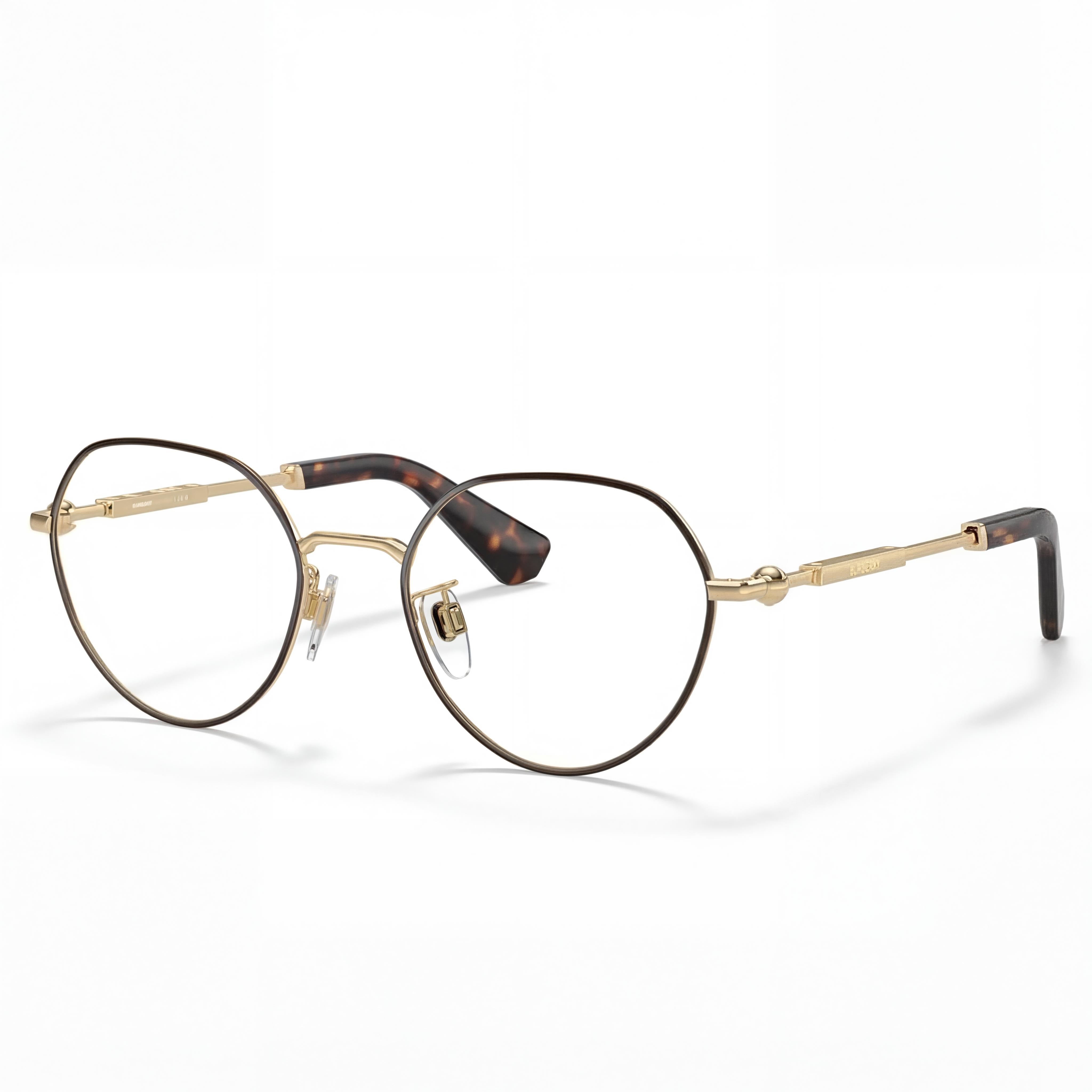 Gafas graduadas BURBERRY BE1388D para hombre, ajuste asiático, montura de metal marrón con bisagras esféricas y patillas grabadas, 51 mm, Photo 1