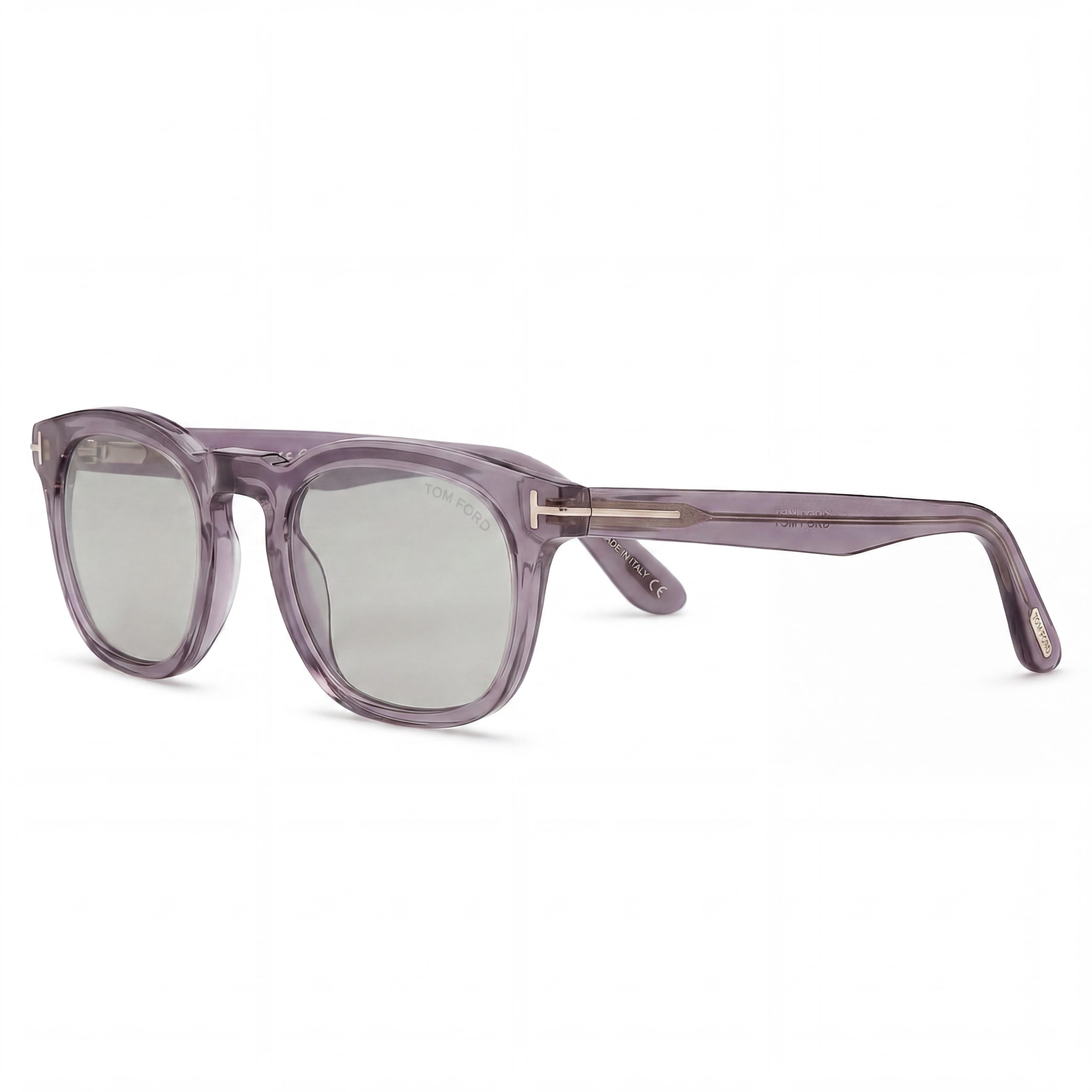 Tom Ford Classic FT1122-D Men's Shiny Grey Plastic Smoke Lens 100% UV Non-Polarized Sunglasses 52mm, Photo 1