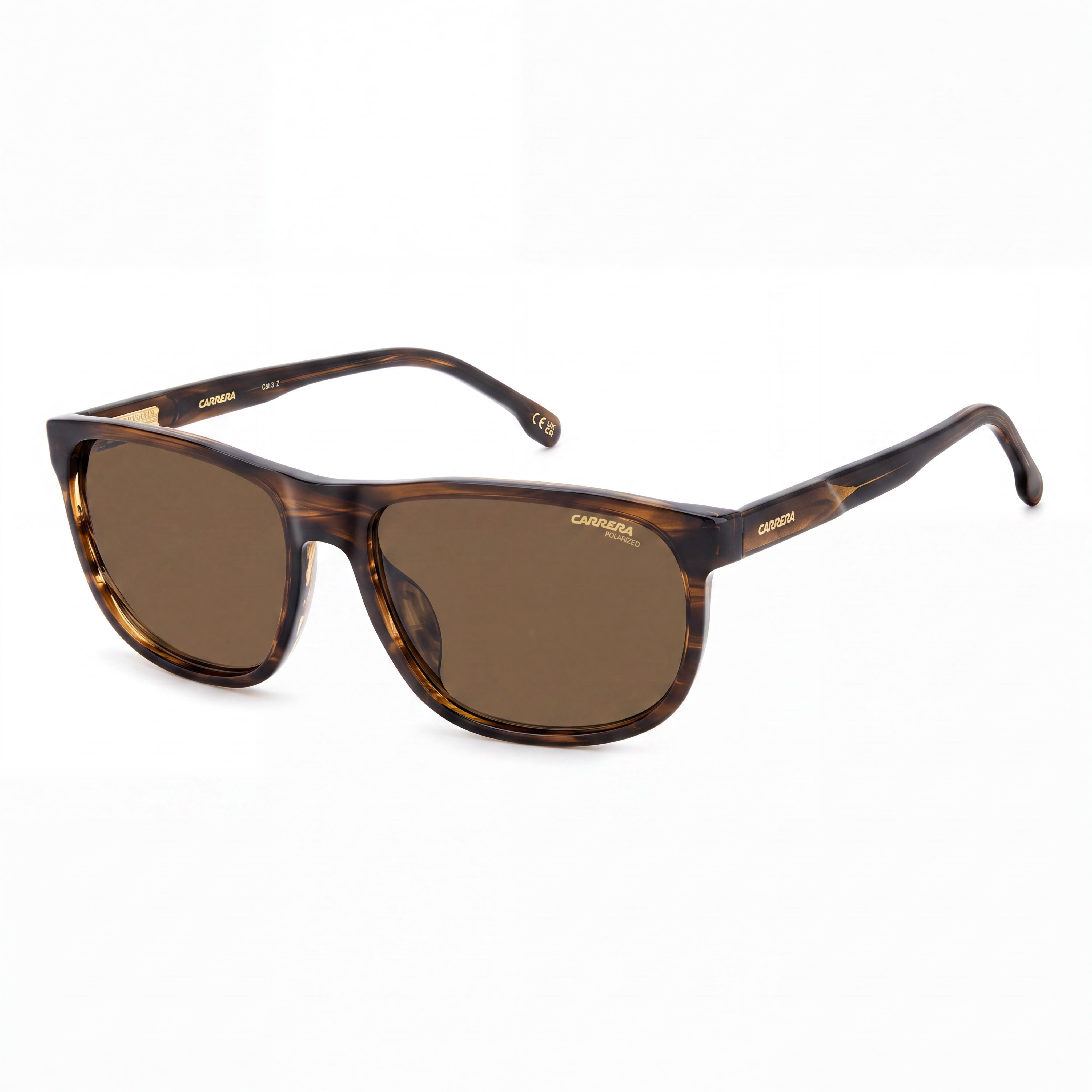 Carrera Women's C Flex 08/G/S Rectangular Sunglasses, Brown Horn Acetate, Bronze Polarized 100% UV Lenses 58mm, Photo 1