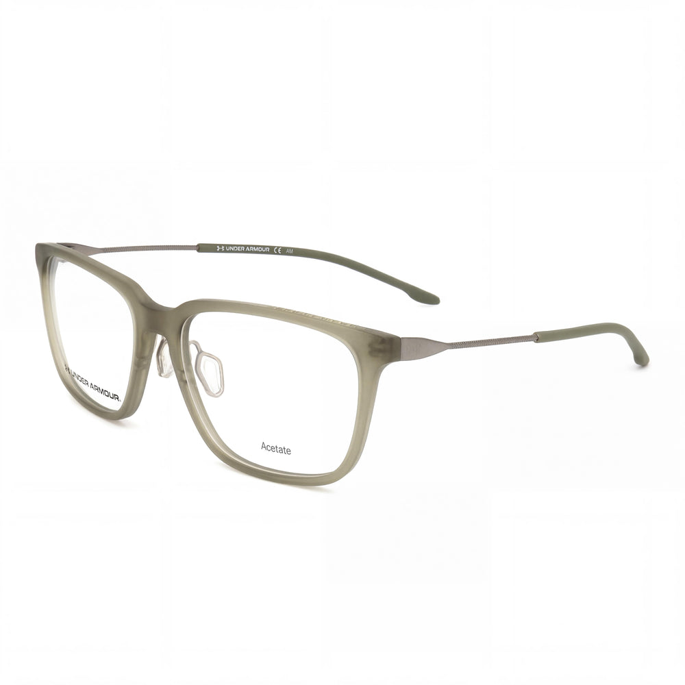 Gafas unisex modernas Under Armour con montura de acetato y lentes de policarbonato, color verde mate, ancho de 55 mm