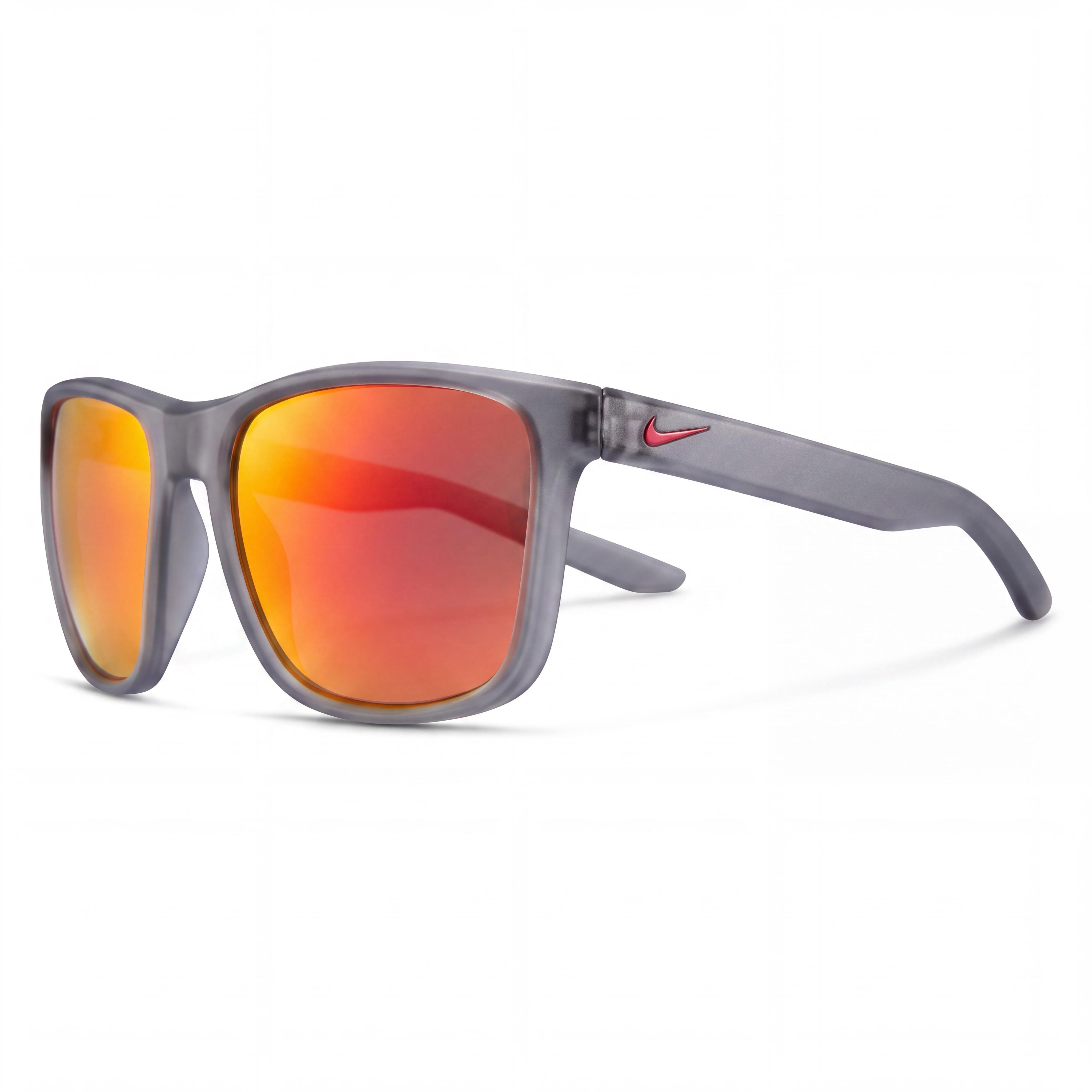 Nike Essential Endeavor Unisex Wine Red Plastic Frame Grey with Red Mirror Nylon Lenses UV Protection Non-Polarized Sunglasses, Photo 1