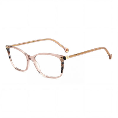 Carolina Herrera montura óptica informal de acetato rojo habana para mujer, ancho de lente 51 mm, ancho de puente 16 mm, largo de patilla 140 mm