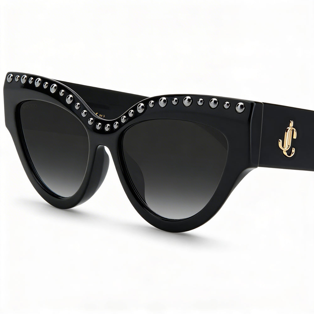 Gafas de sol JIMMY CHOO Sonja/G/S para mujer con montura de acetato negro y lentes negras con protección UV de 55 mm